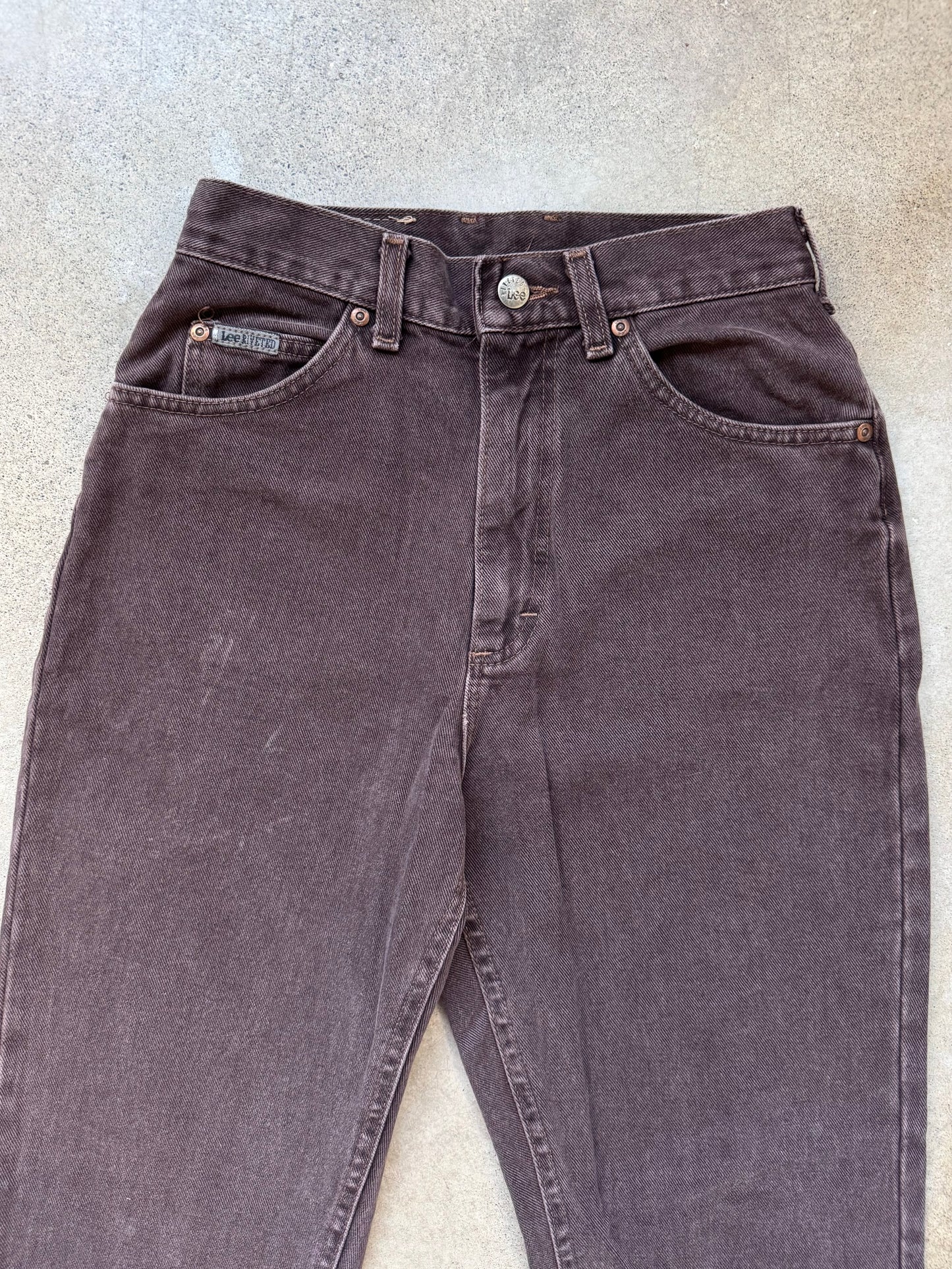 Vintage 1990s Deadstock Lee Riveted Brown High-Waisted Jeans | Waist 26”