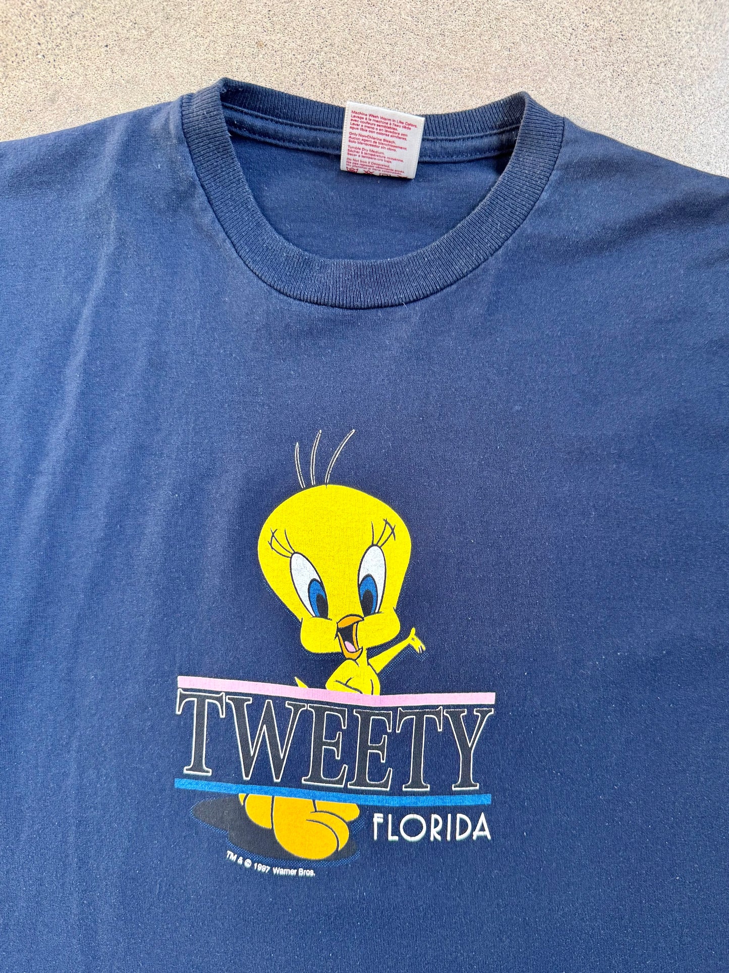 Vintage 1990s Tweety Bird Florida Graphic Tee | Youth XL