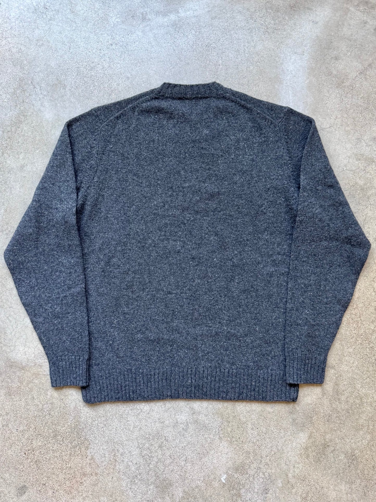 Vintage Alan Paine Charcoal Grey Wool Crewneck Sweater | Large