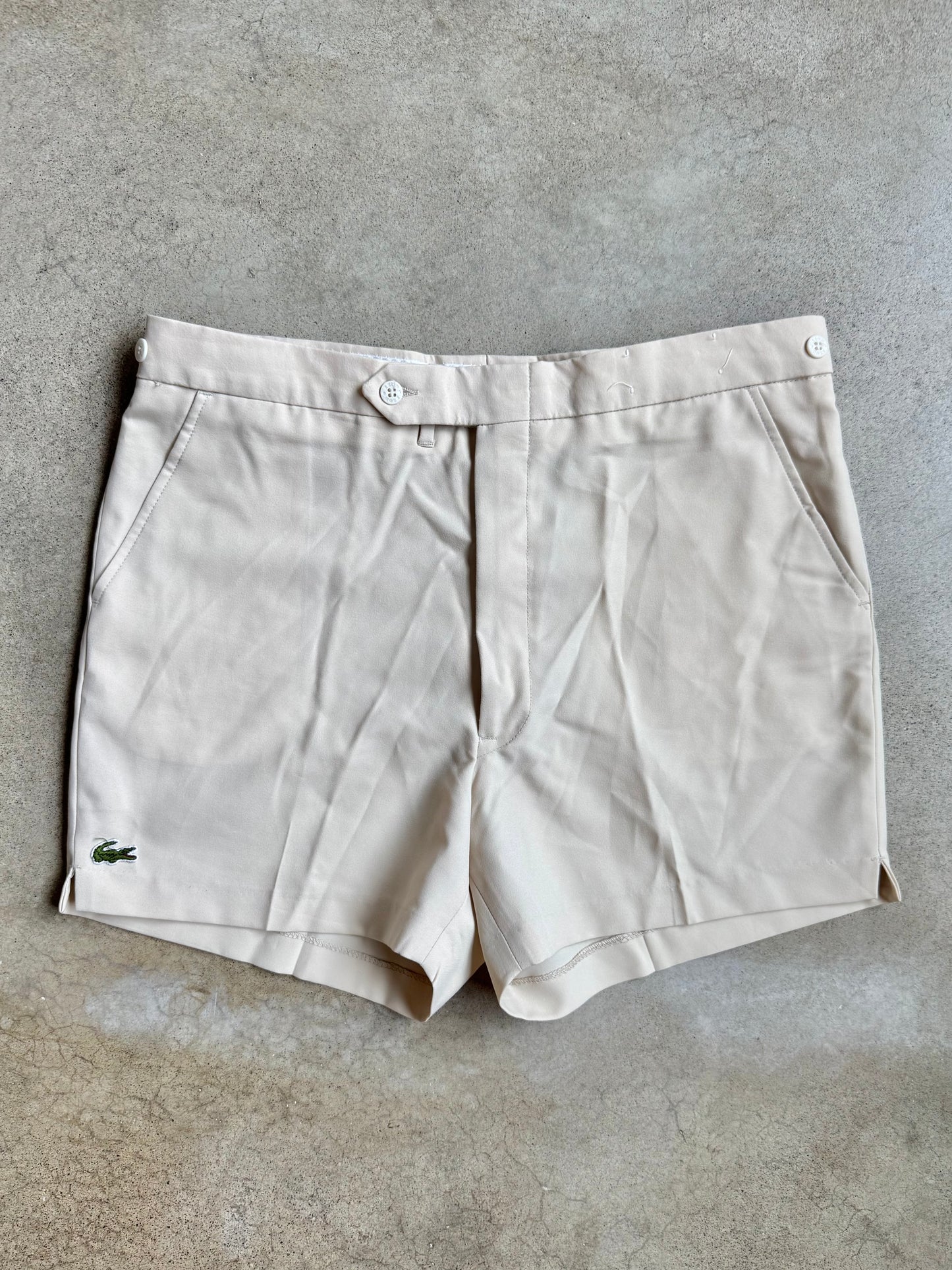 Vintage 1970s/80s Izod Lacoste Beige Athletic Tennis Shorts | L/XL