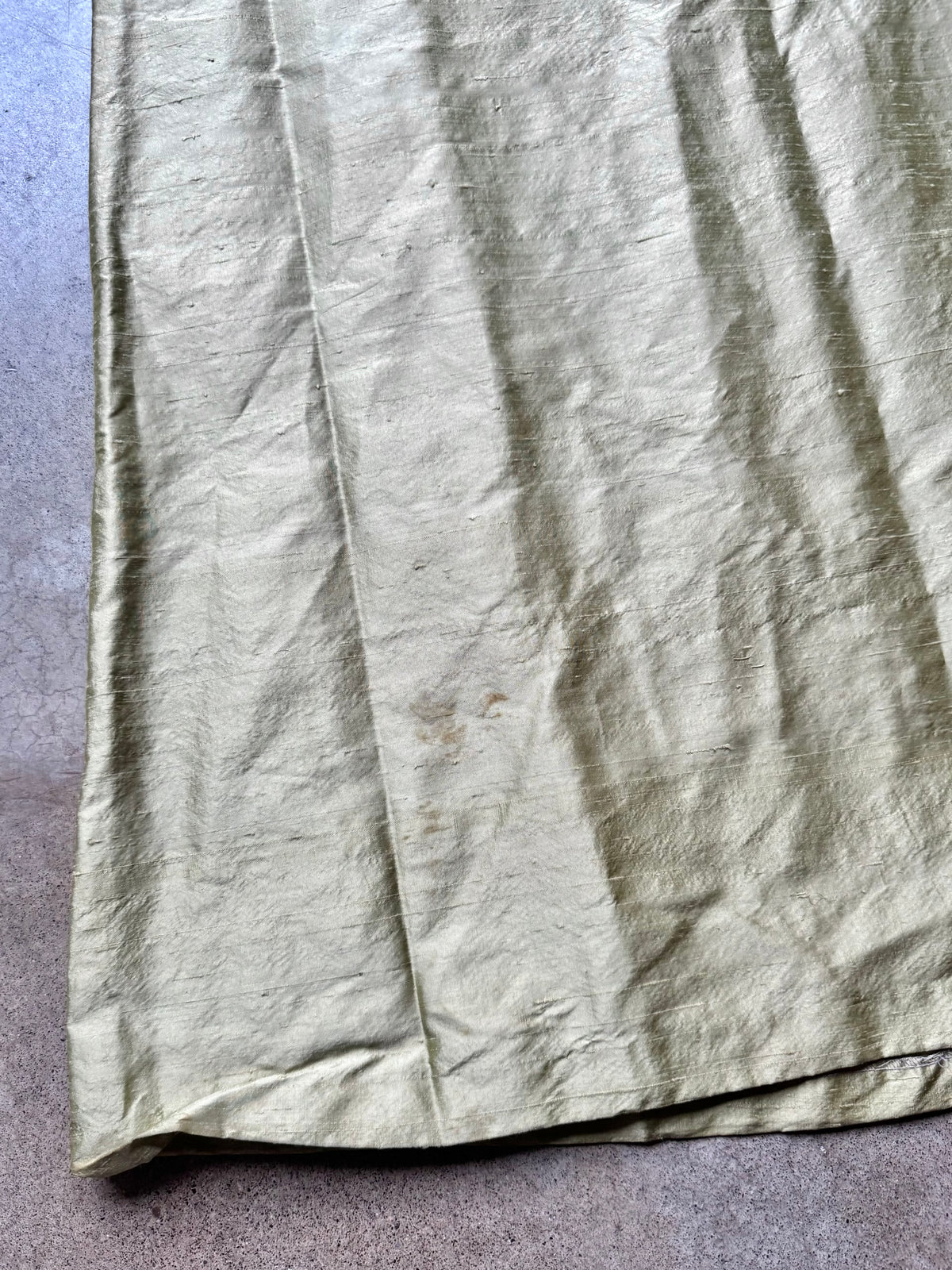 Vintage 1990s Watters & Watters Green Silk A-Line Maxi Skirt | Waist 29”