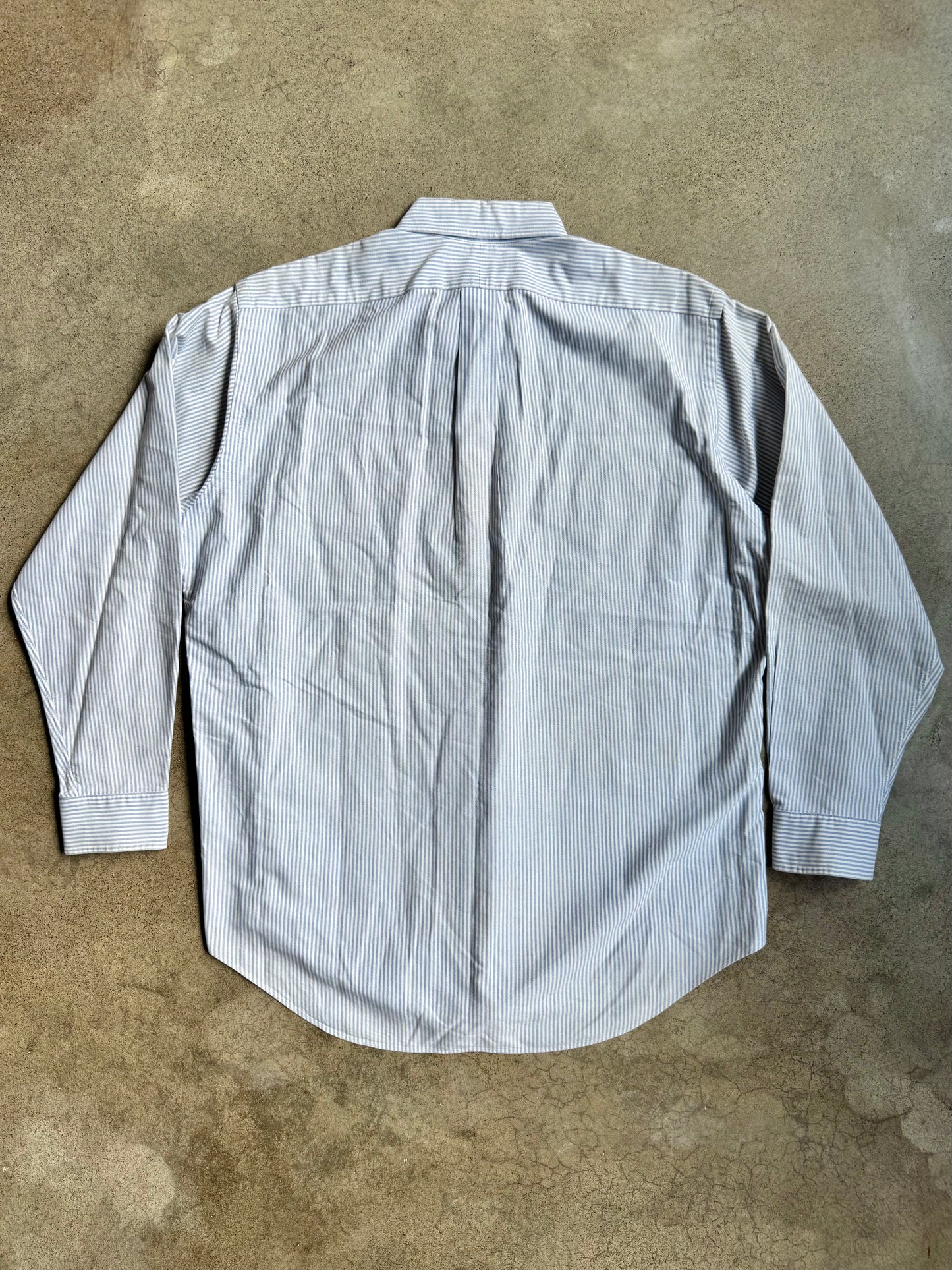 Vintage Ralph Lauren Yarmouth Blue & White Striped Oxford Shirt | Large