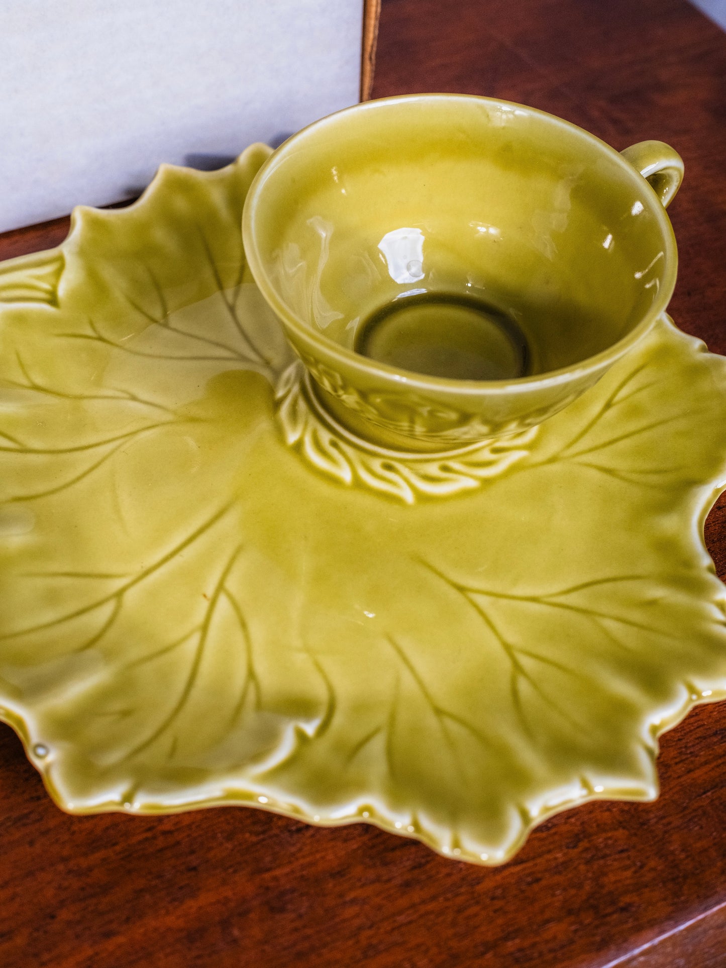 Vintage 1940s Steubenville Woodfield Ceramic Tea Cup & Saucer Set