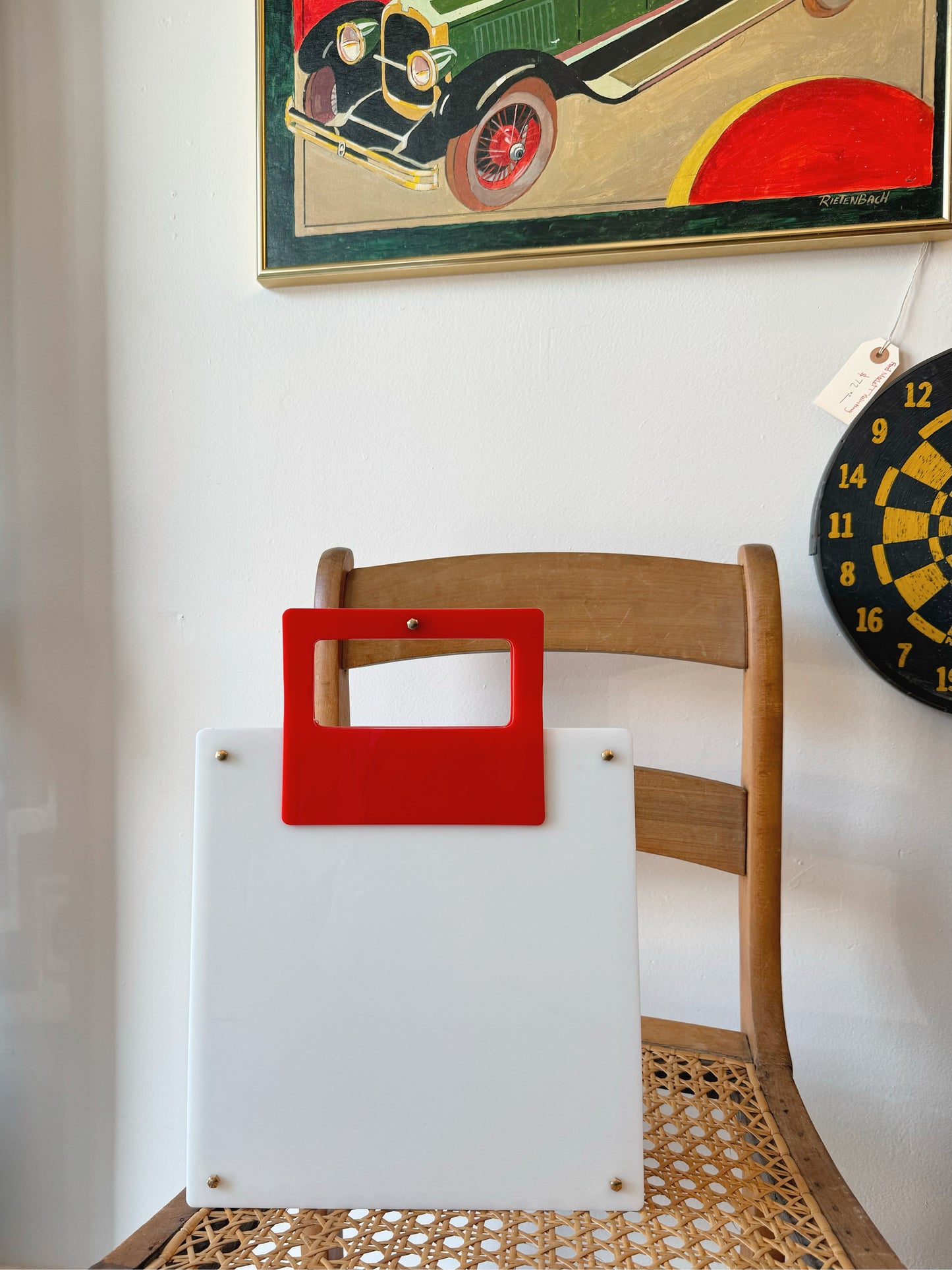 Vintage 1960s Koret Lucite White/Red Handbag