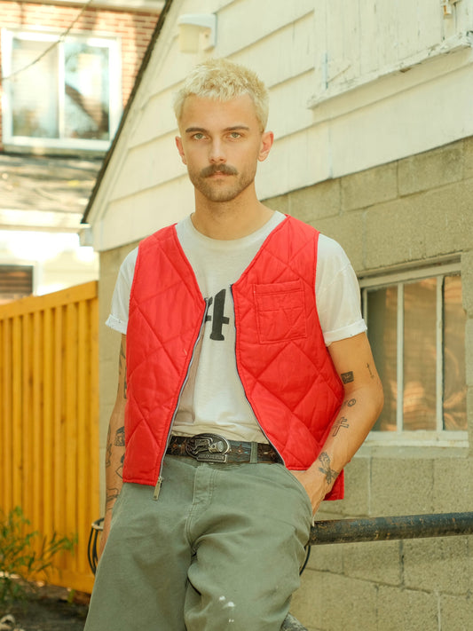 Vintage Red Insulated Hunting Vest | M/L