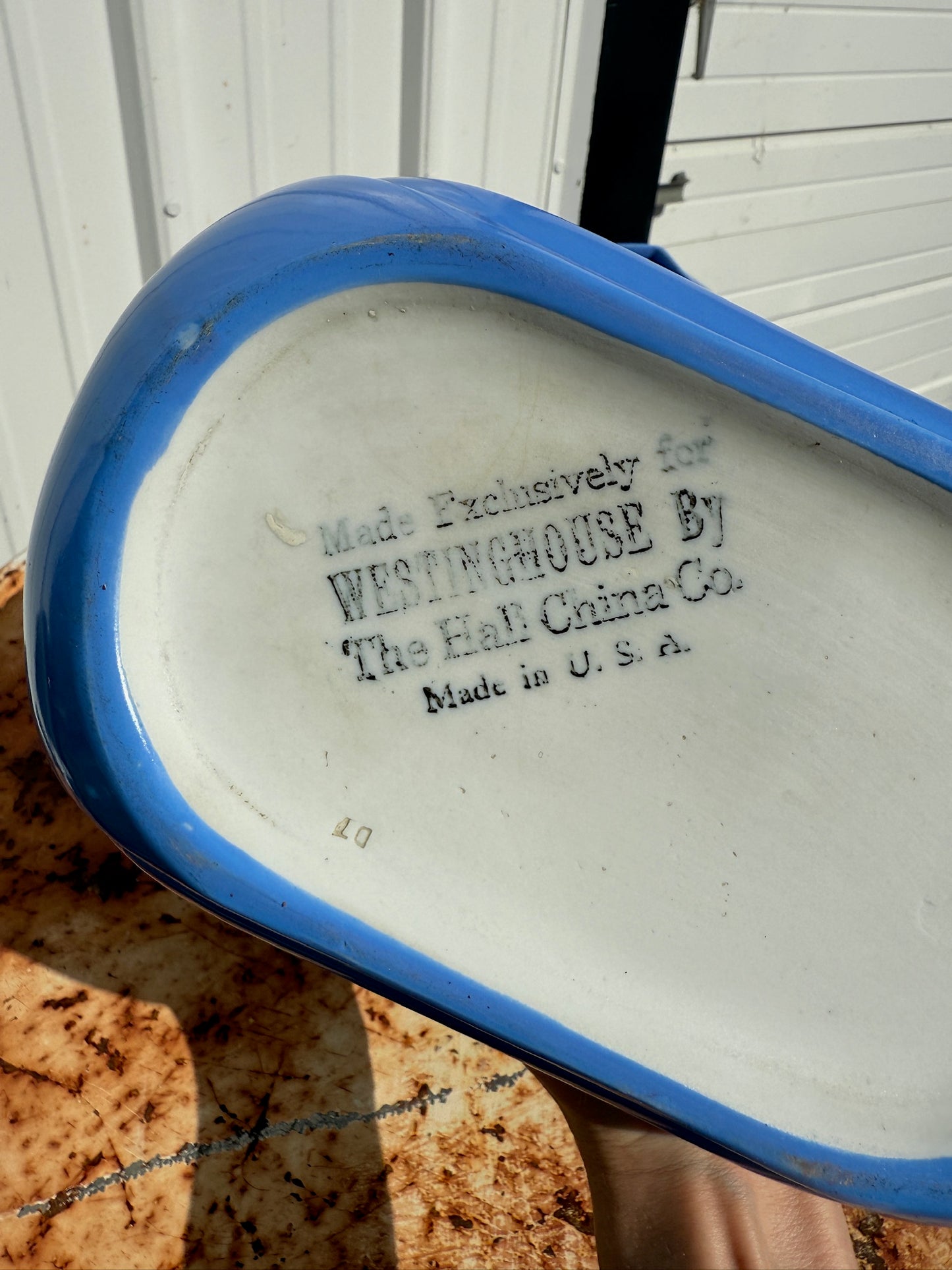 Vintage 1930s Hall China Co. Westinghouse Blue Refrigerator Dish Set