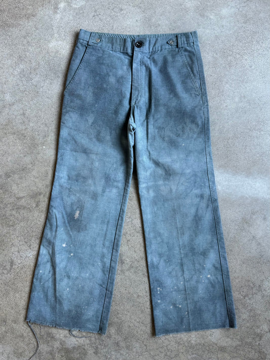 Vintage 1960s Snapfinger Distressed Wide-Leg Cropped Pants | Waist 30”