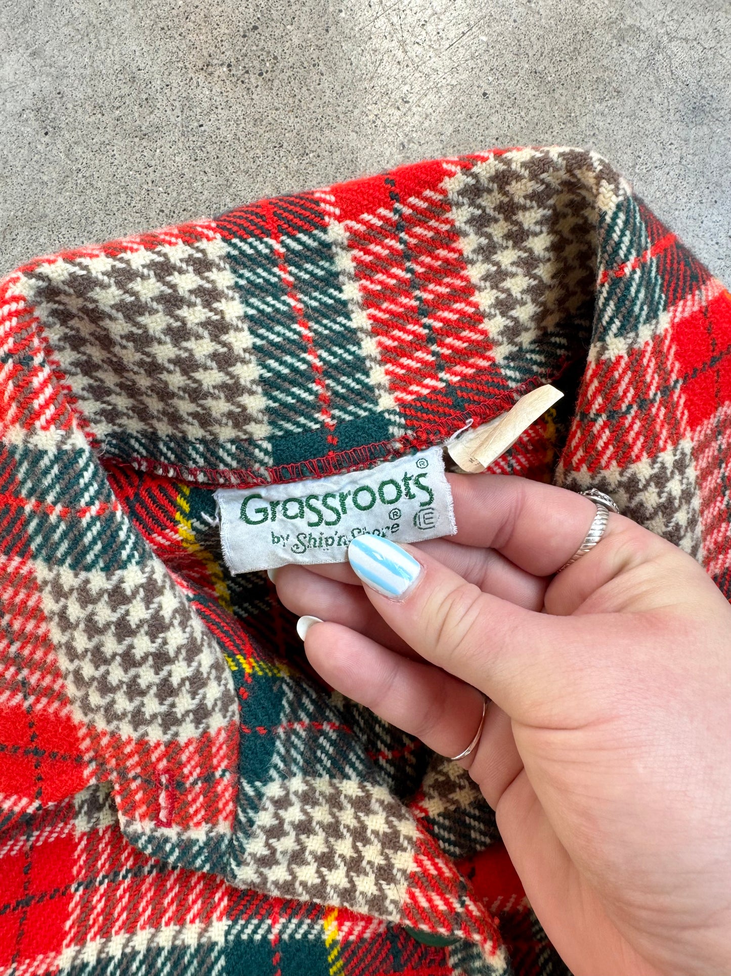 Vintage 1970s Grassroots by Ship ‘N Shore Plaid Wool-Blend Jacket | Medium
