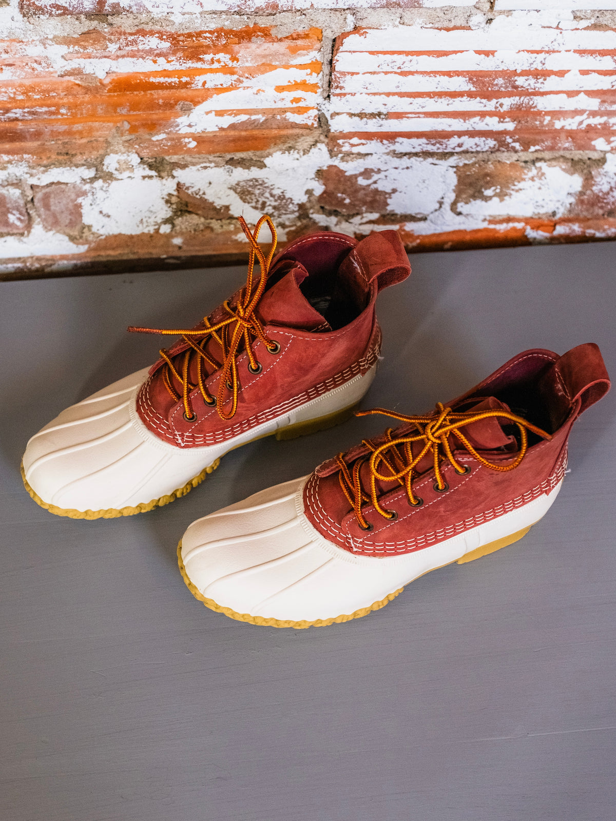 L.L. Bean Limited Edition Red Suede & White Rubber Bean Boots | Women’s 8