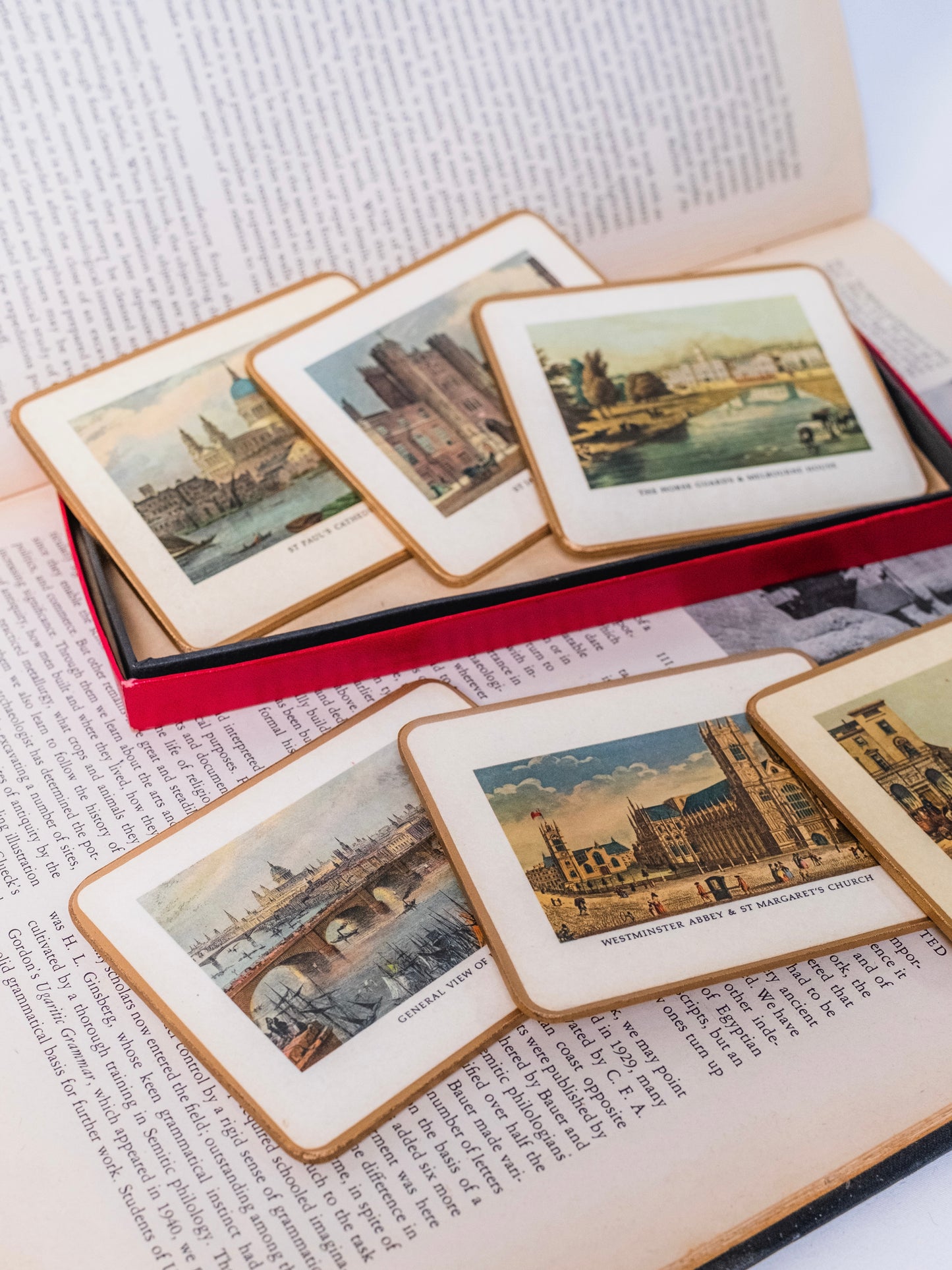 Vintage 1960s Lady Clare Matador Cork Backed Souvenir Coaster Set