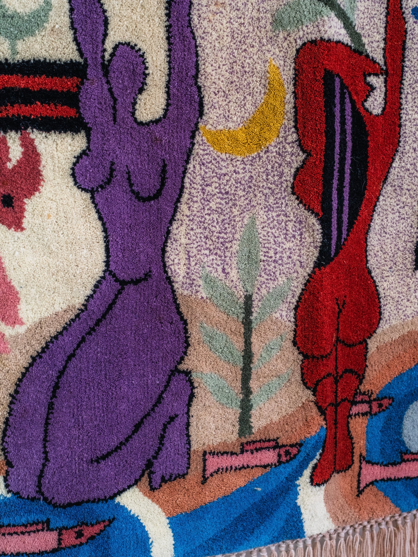 Vintage 1960s "Nude Women" Bohemian Tufted Wool Wall Hanging