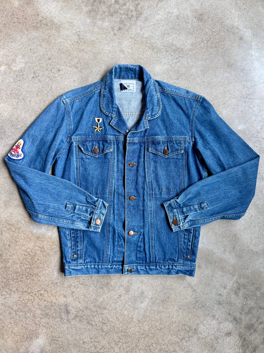 Vintage 1990s Limited Express Patched Denim Trucker Jacket | Medium