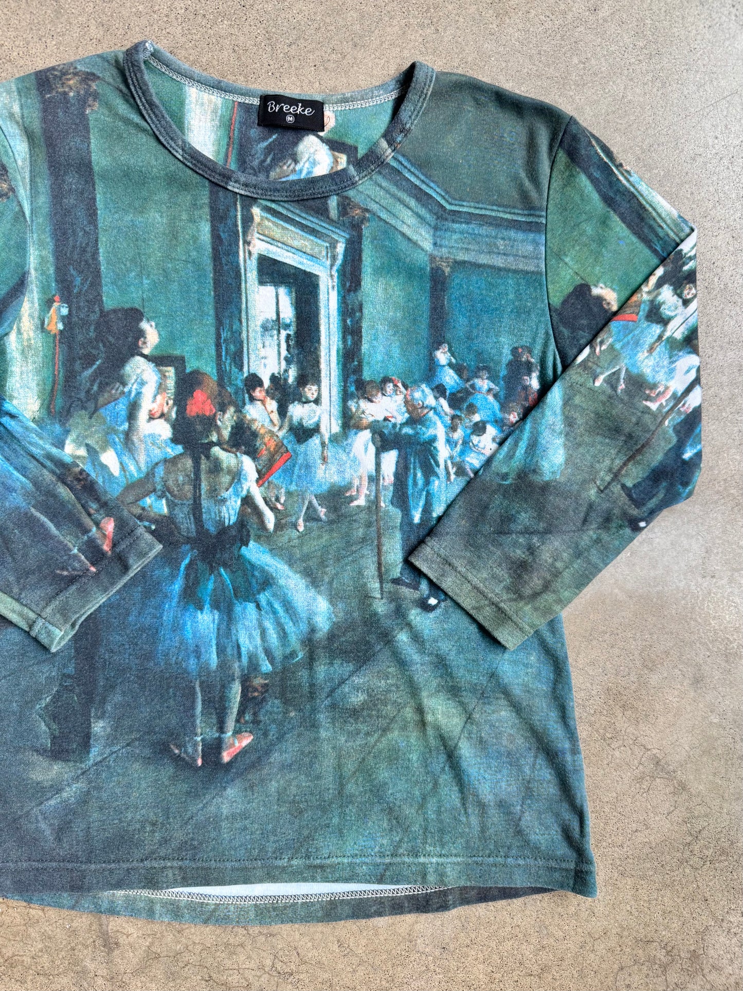 Breeke Wearable Art Degas “The Dance Class” Painting Print Fitted Top | Medium