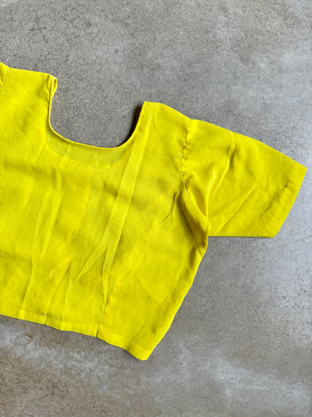 Vintage Handmade Yellow Cropped Blouse | Medium