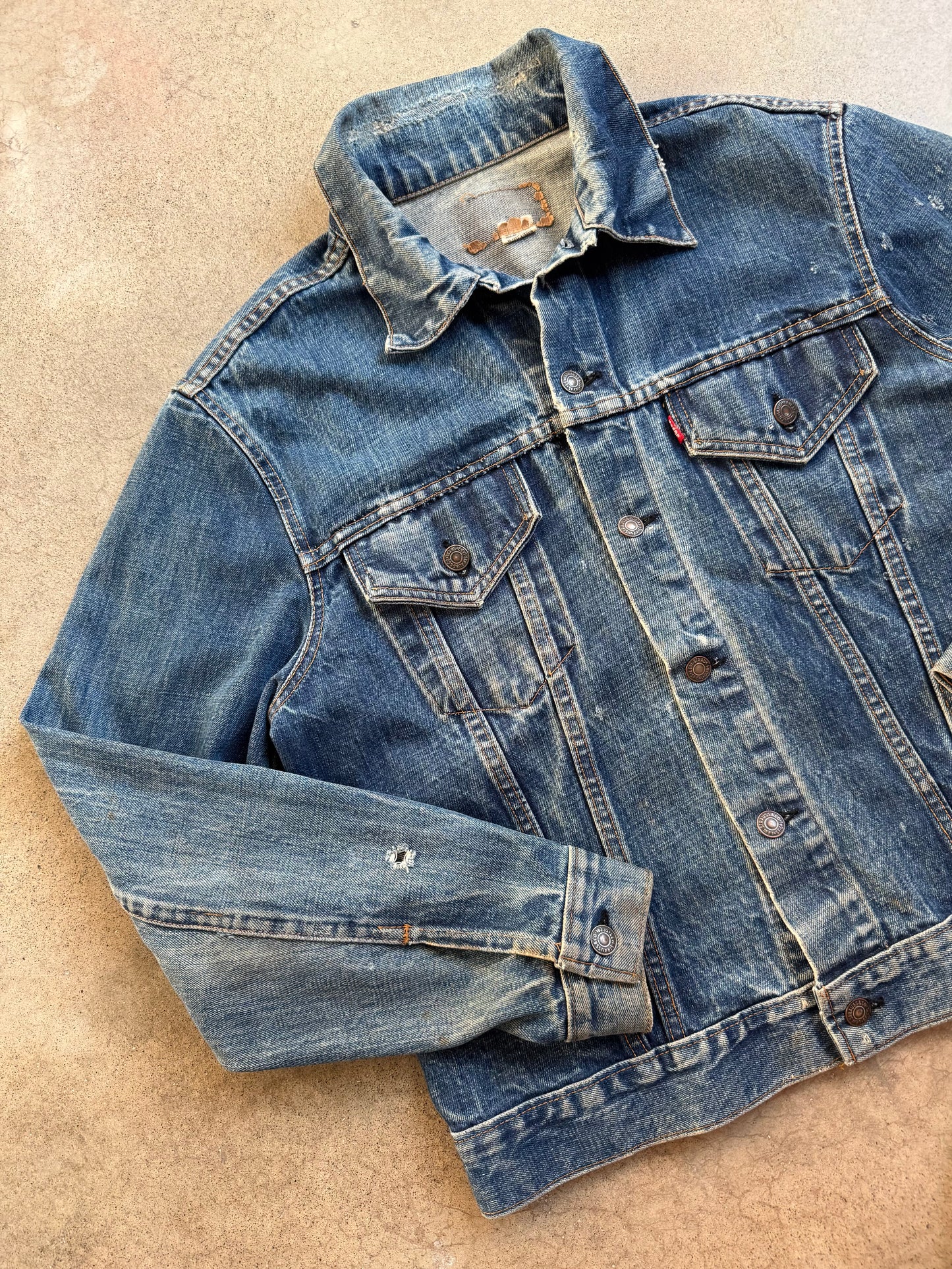 Vintage 1980s Levi’s Distressed Denim Trucker Jacket | Large