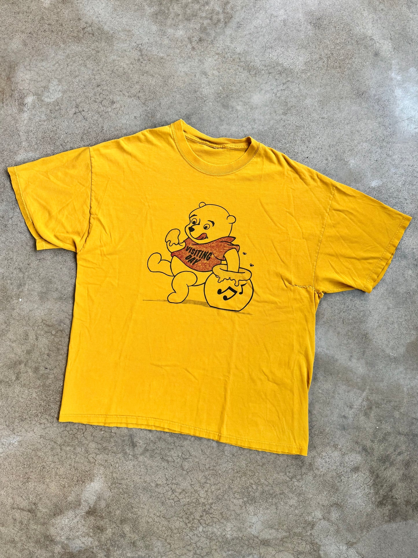 Vintage 1990s Distressed "Visiting Day" Winnie the Pooh Graphic Tee | XL