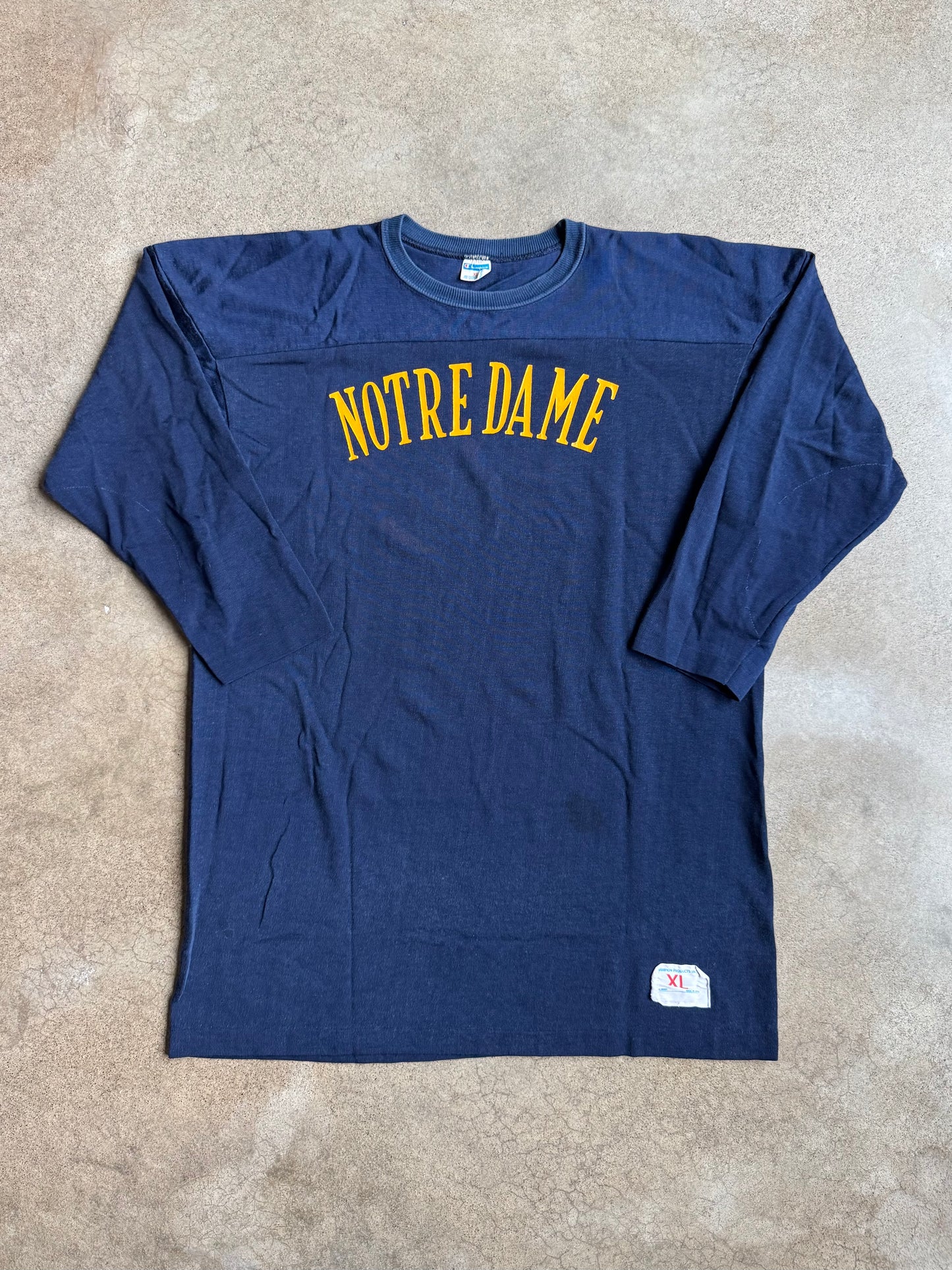 Vintage 1980s Champion Notre Dame Athletic Football Tee | XL