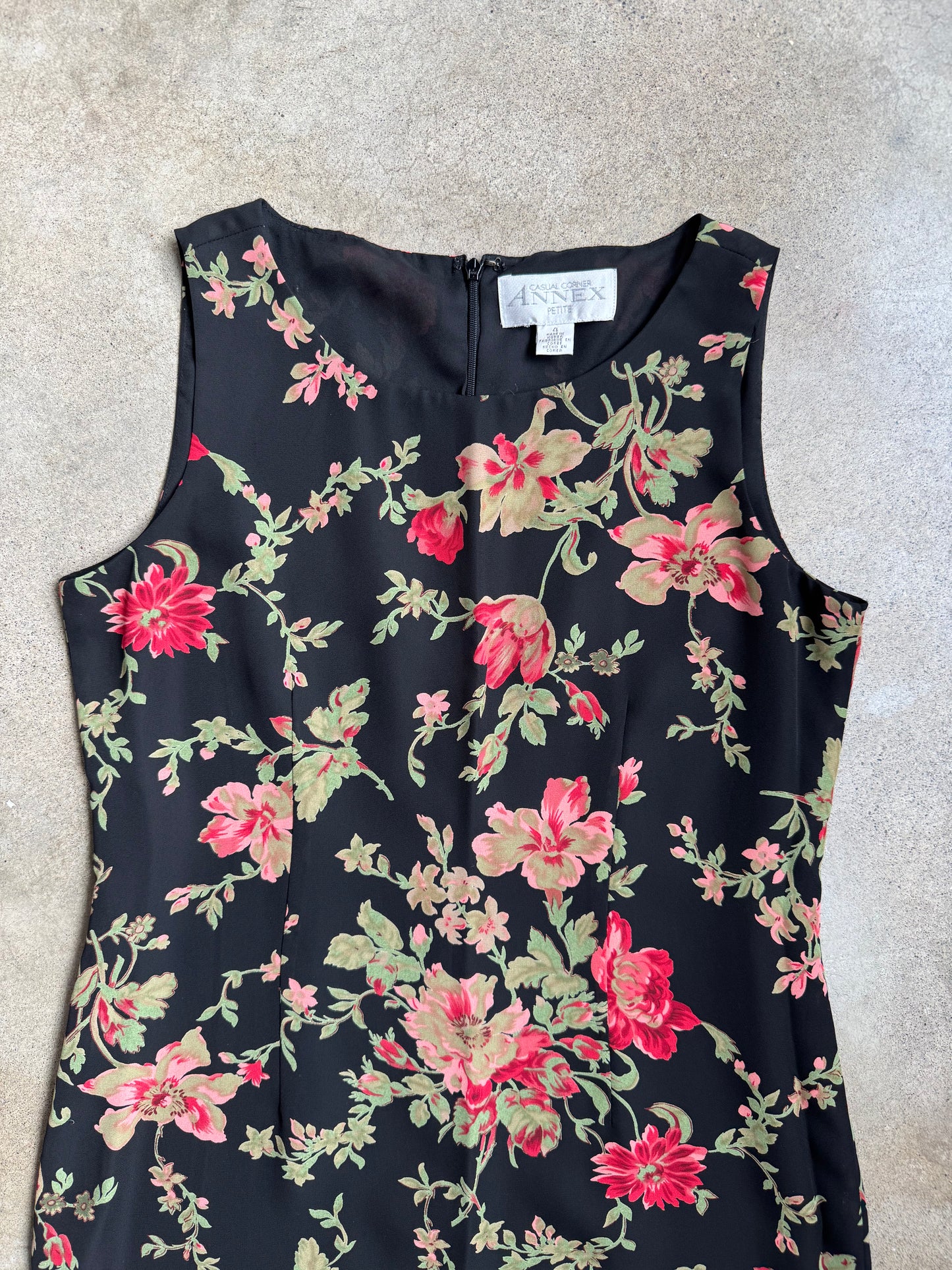 Vintage 1990s Casual Corner Annex Floral Maxi Dress | Small