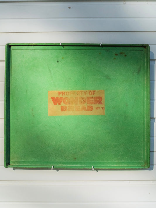 Vintage 1960s "Property of Wonder Bread" Green Metal Tray
