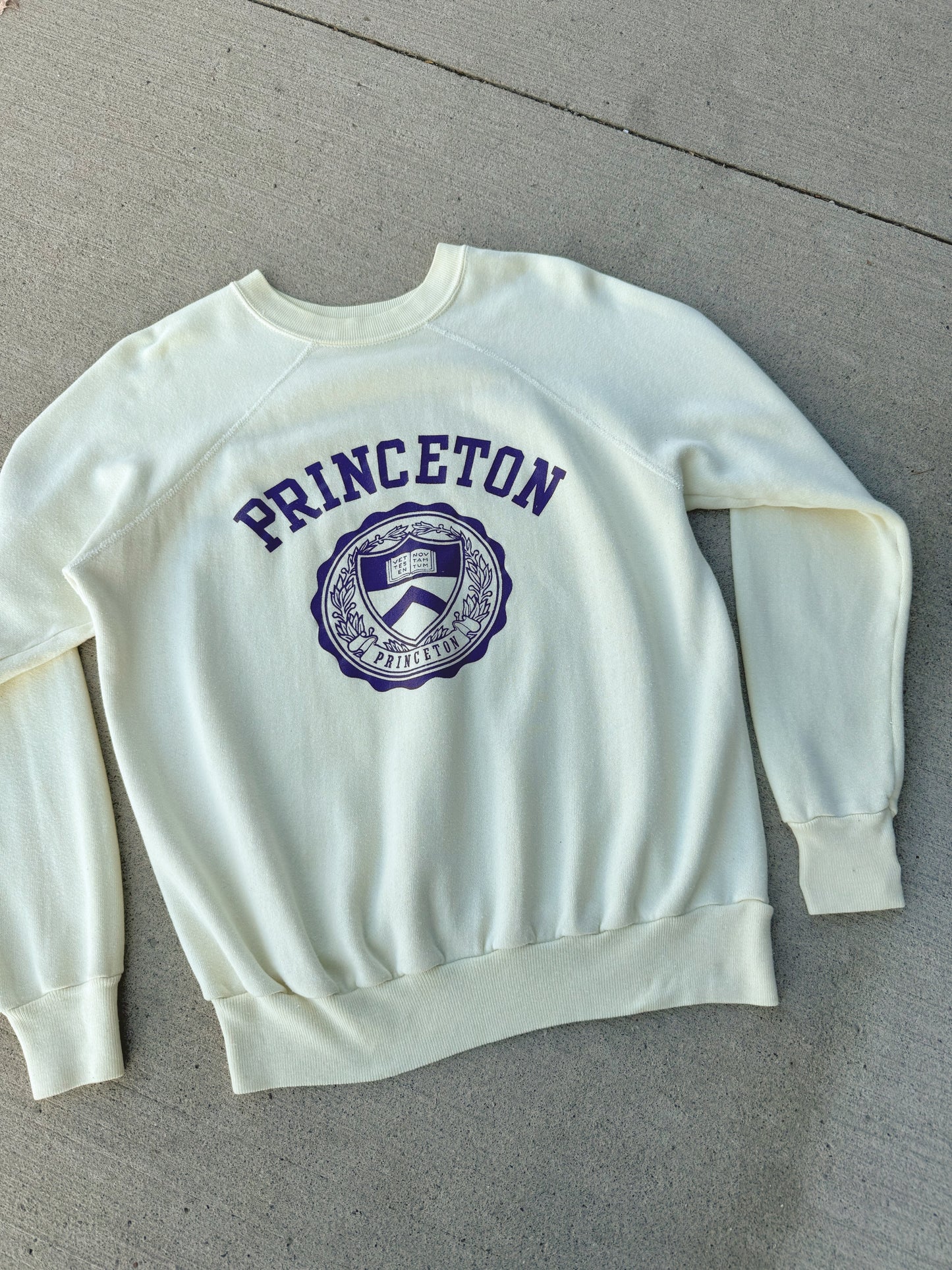 Vintage 1980s Pale Yellow Princeton Sweatshirt