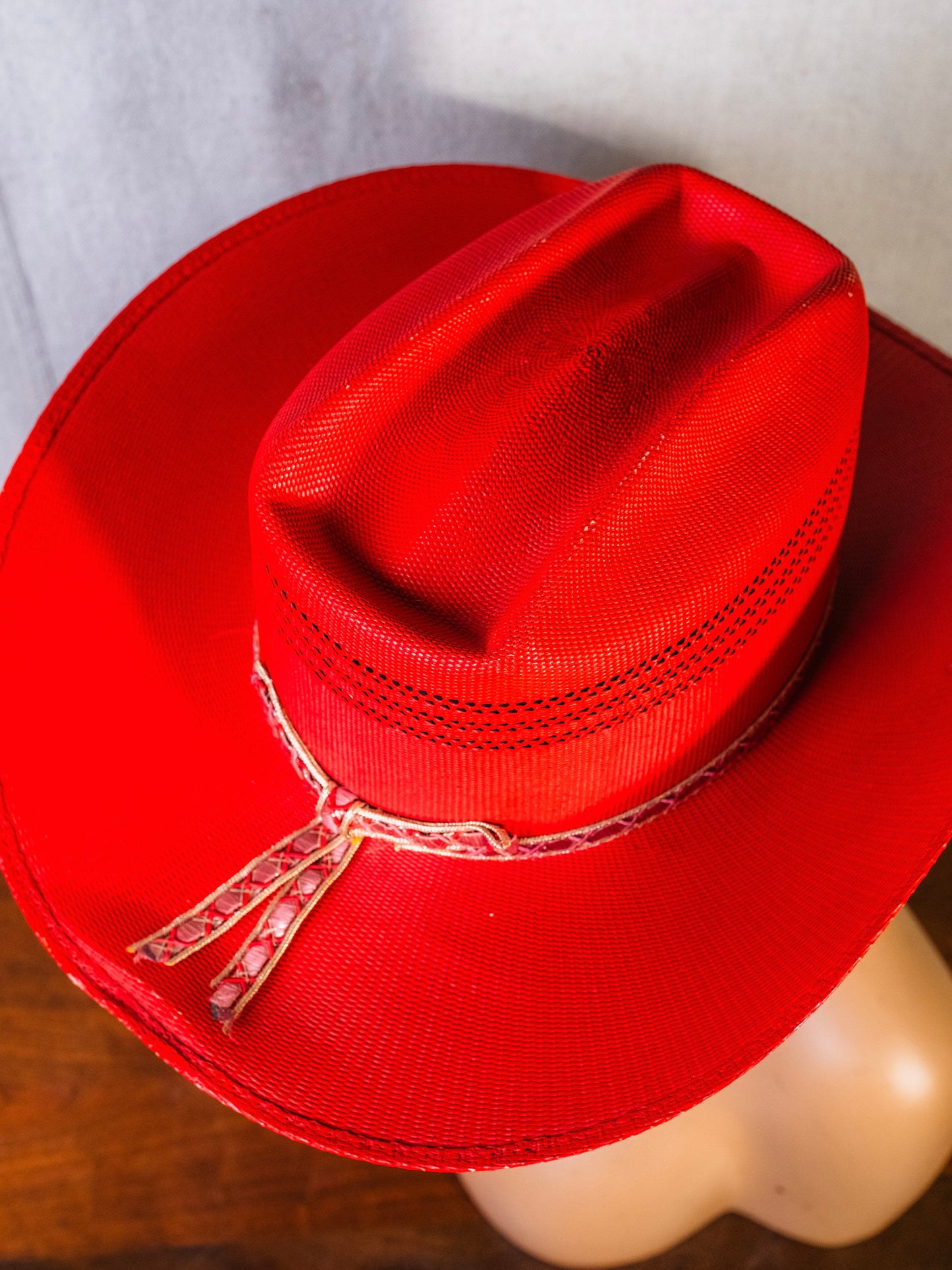 Vintage 1950s Robert E. Downing U-Rollit Red Barrel Racer Cowgirl Hat
