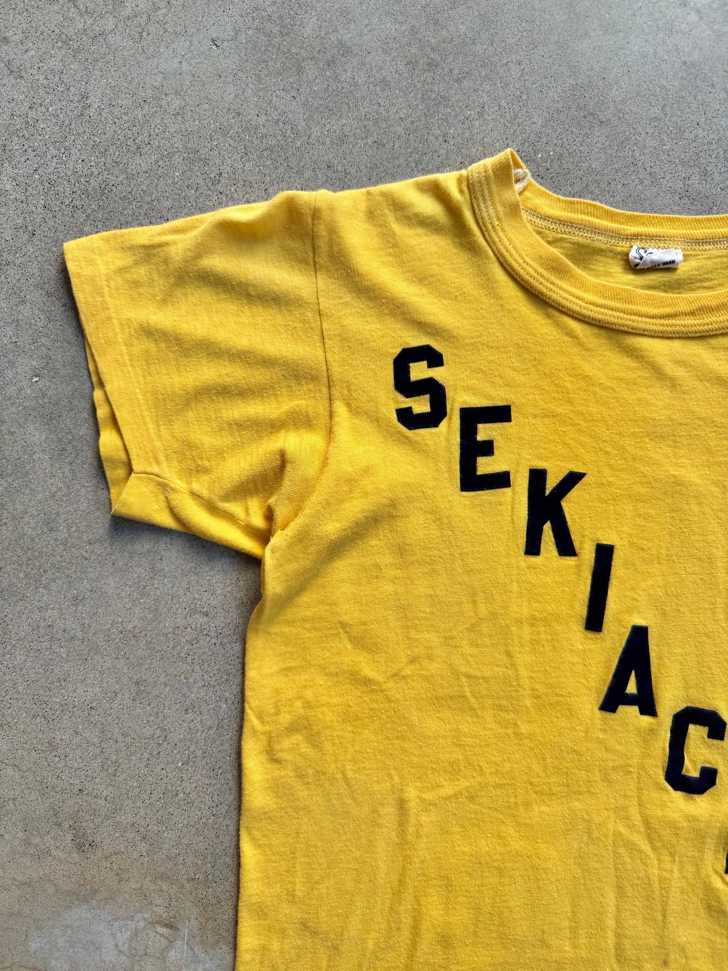 Vintage 1970s Yellow Howard University Wine Psi Phi Sister Tee | Small