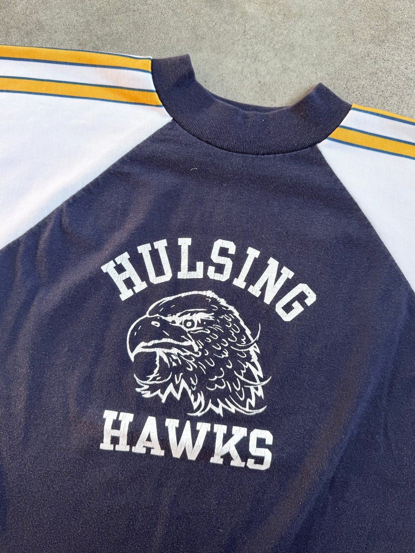 Vintage 1970s/80s Hulsing Hawks Athletic School Tee | Youth L