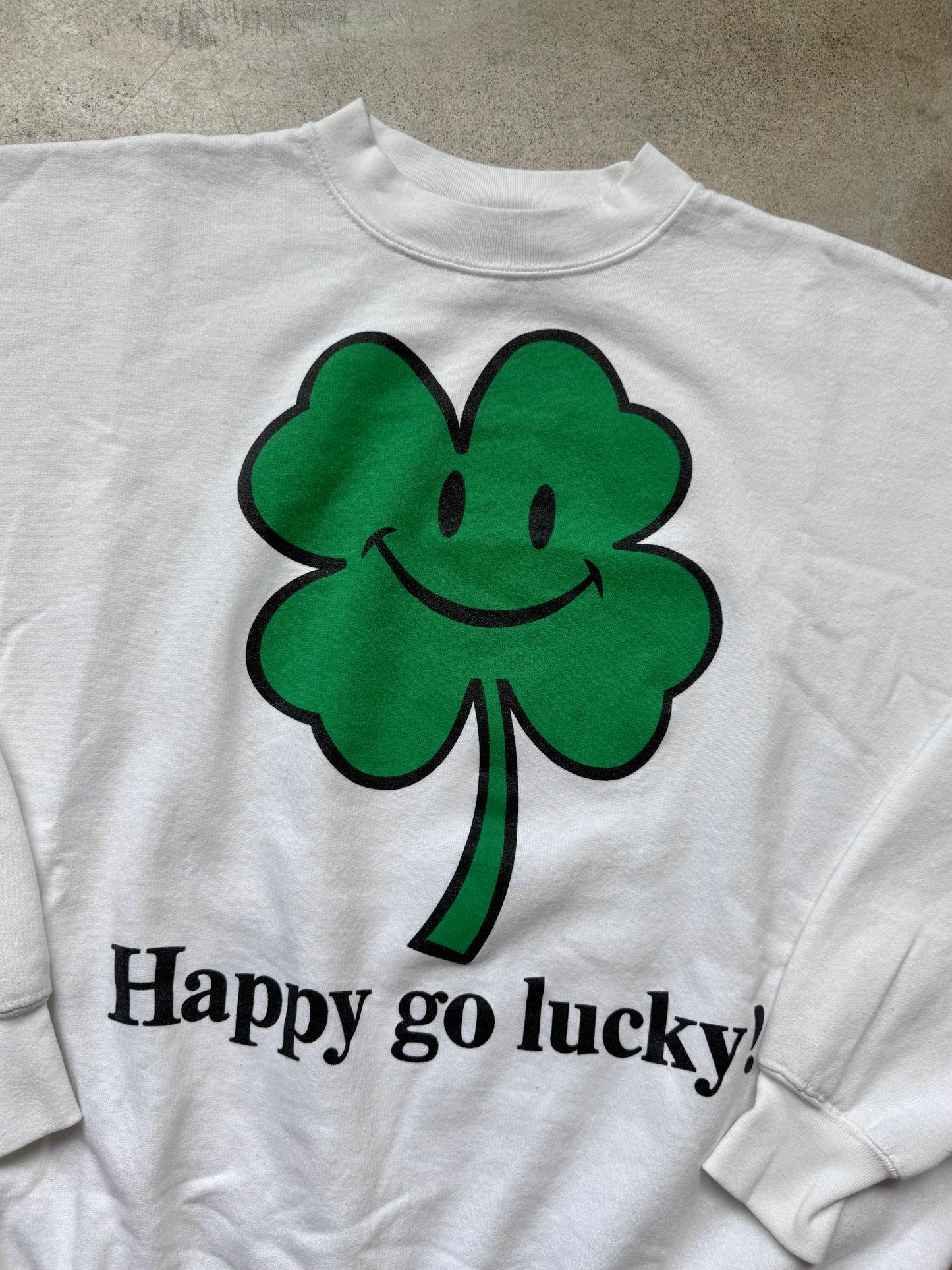 Vintage 1990s Joe Boxer “Happy Go Lucky!” Graphic Crewneck Sweatshirt | XL