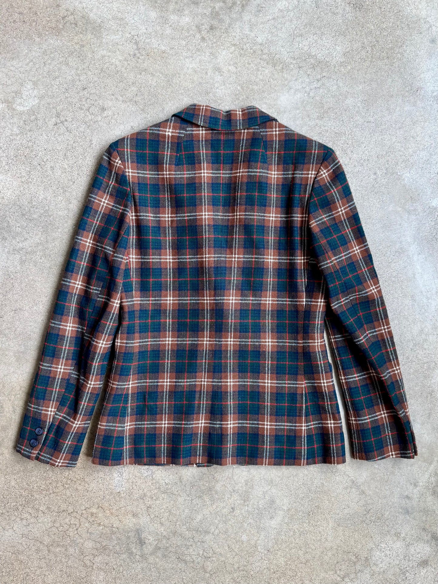 Vintage 1970s Young Pendleton Plaid Wool Blazer | XS