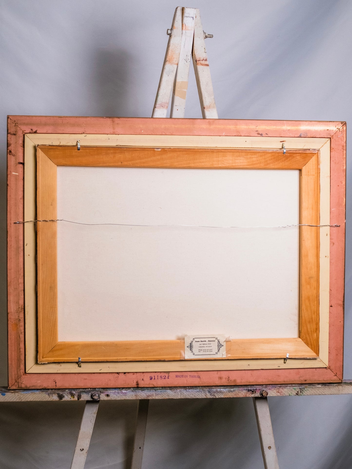 Framed & Signed Tuscan Hill Landscape Watercolor On Canvas