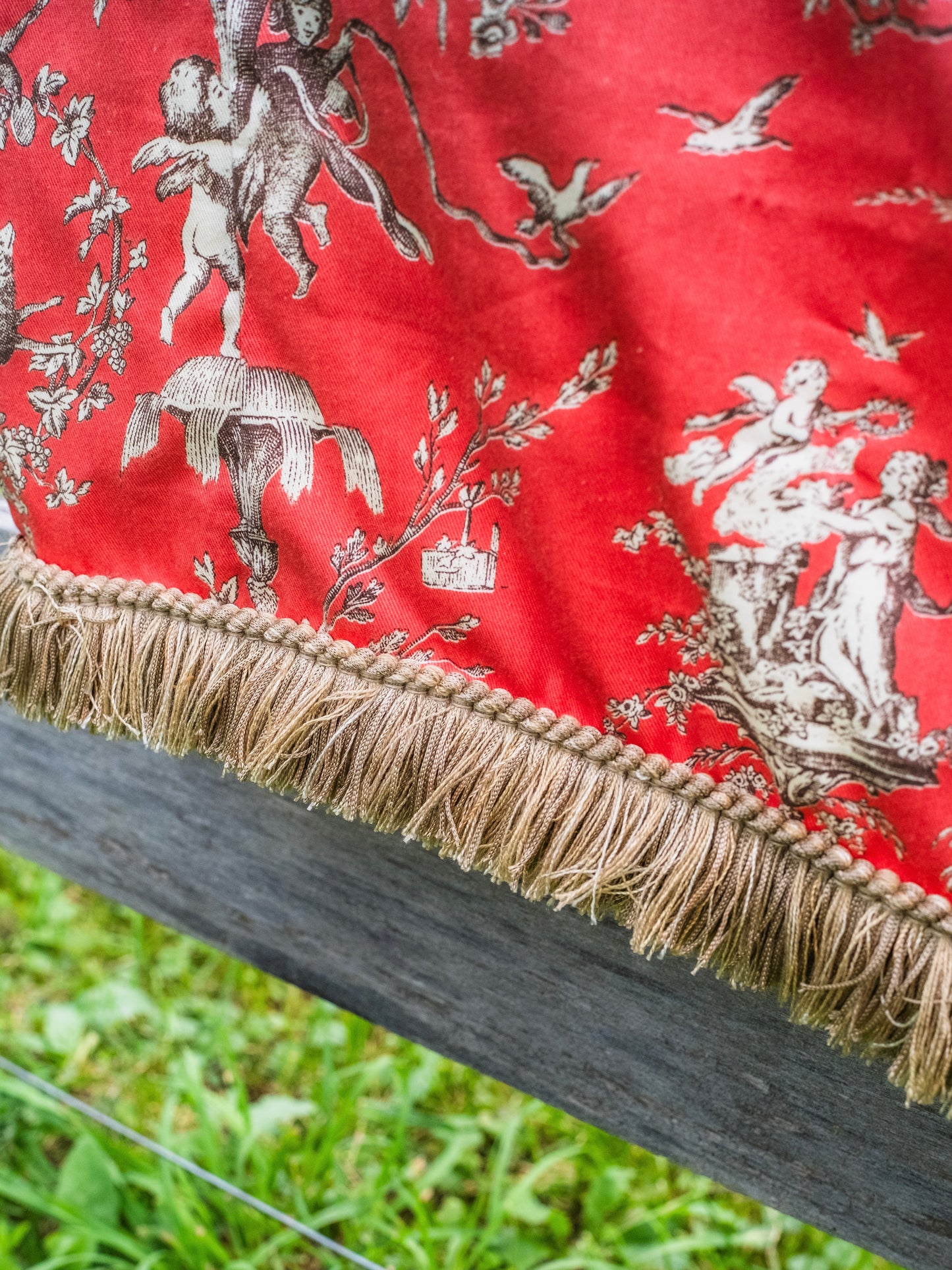Vintage Pink Toile Pattern Wall Tapestry
