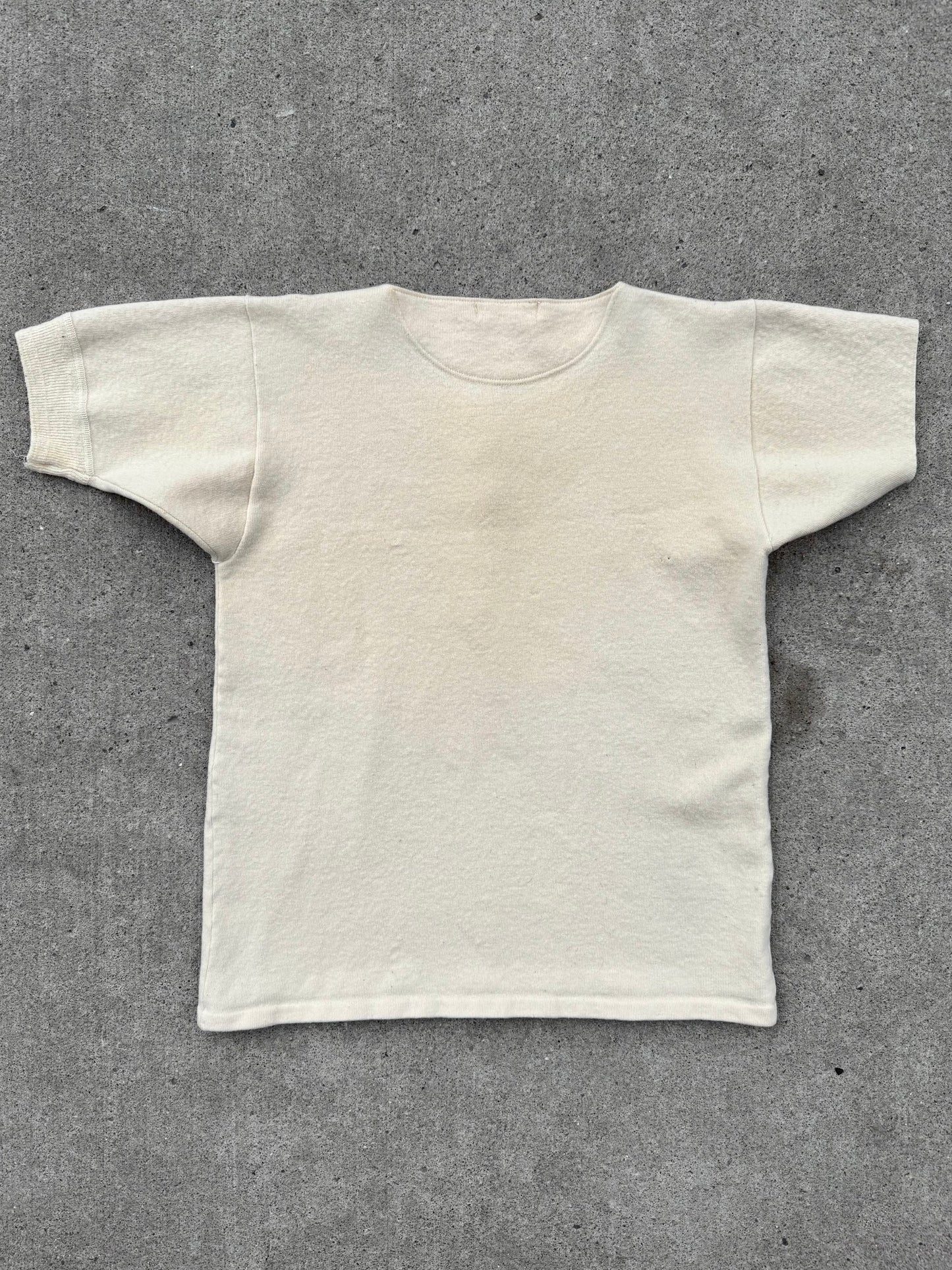 Vintage 1960s/70s Palco Cream Wool Henley Tee | M/L
