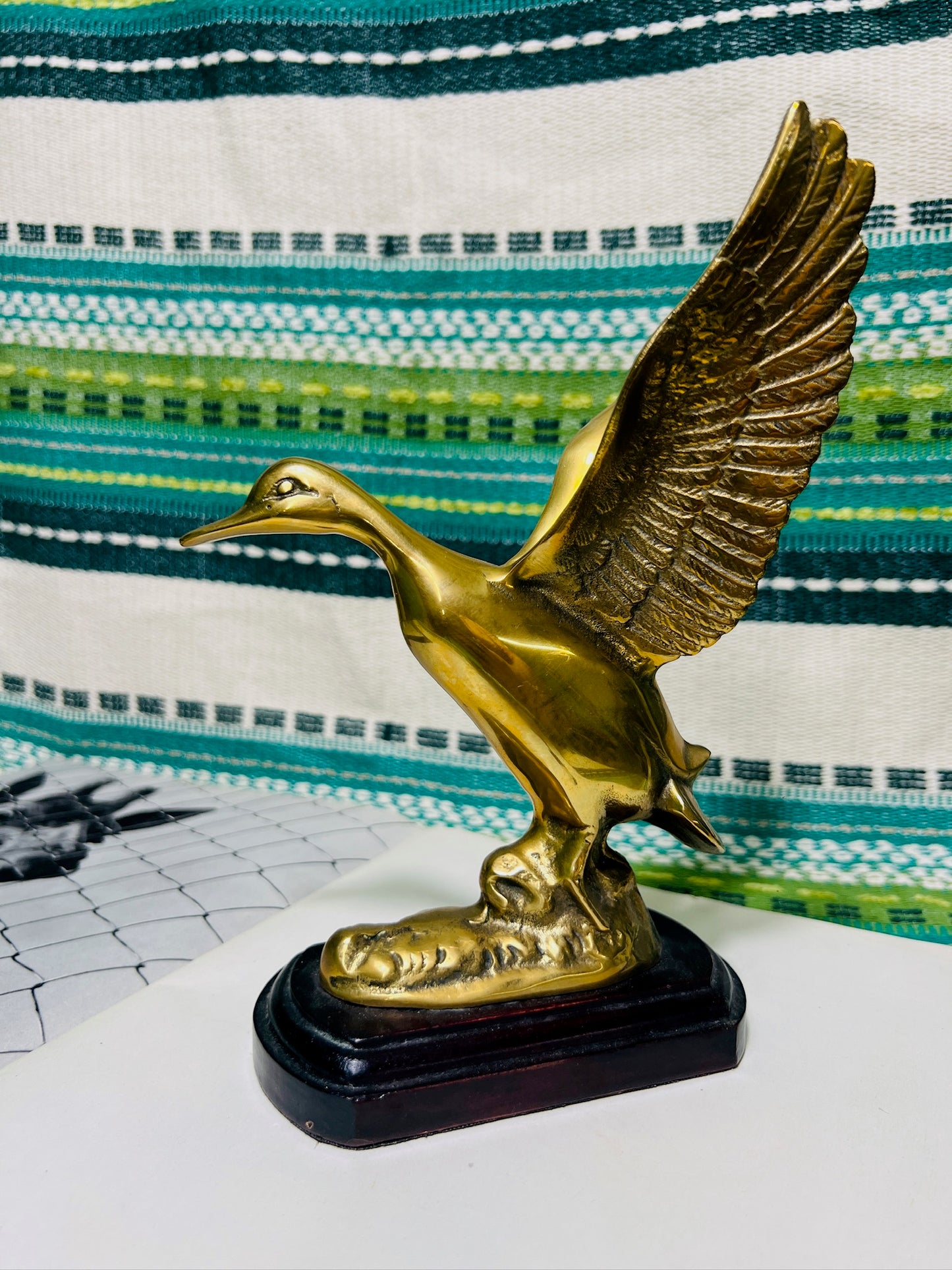 Vintage Brass Duck Statue