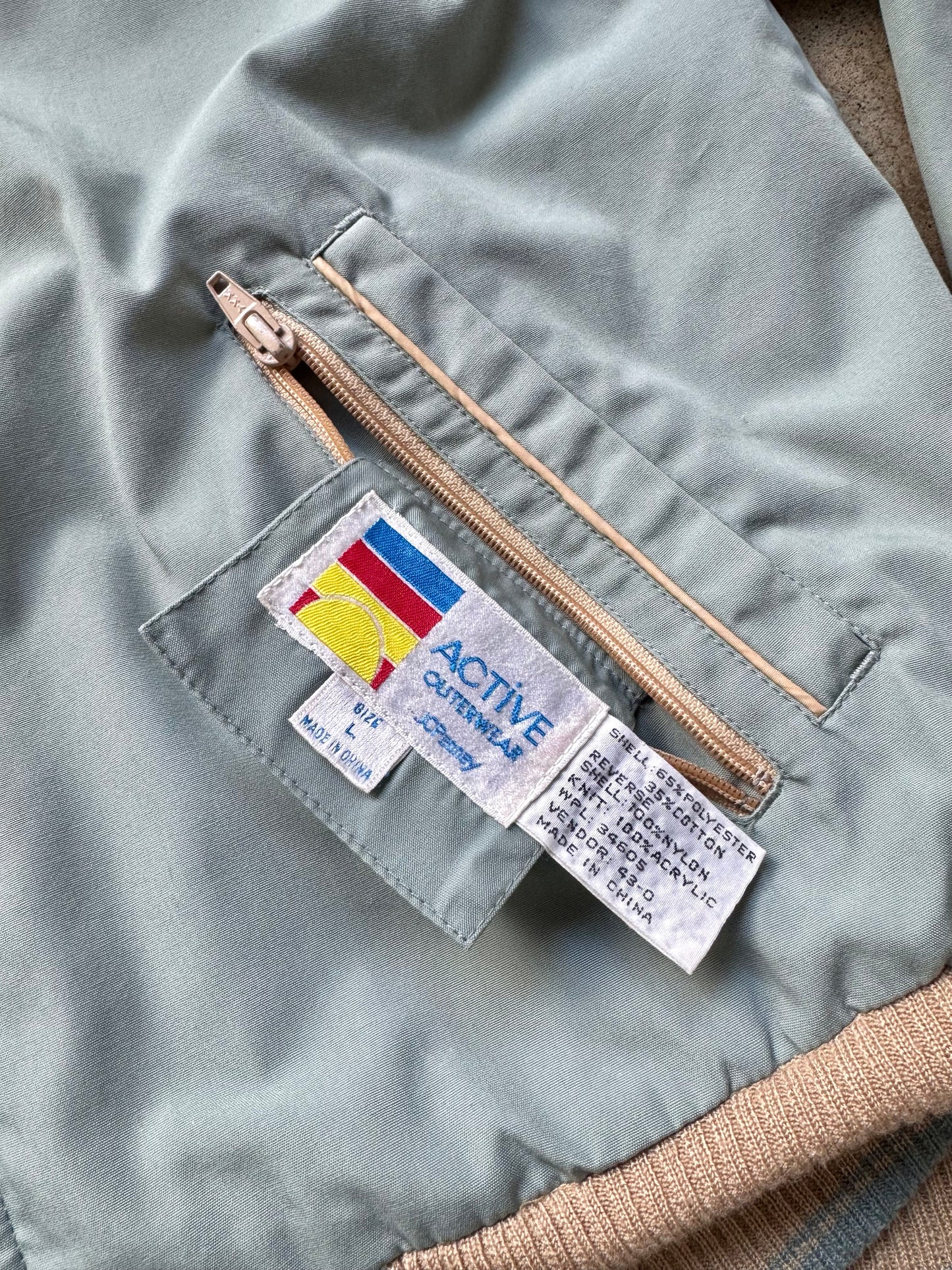 Vintage 1970s/80s JCPenney Active Reversible Zip-Up Windbreaker Jacket | Large
