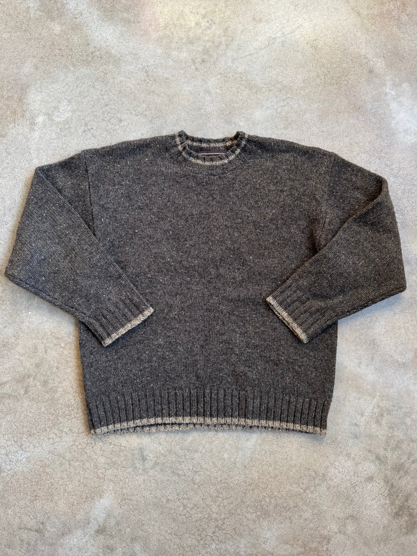 Vintage 1990s Abercrombie & Fitch Speckled Wool Crewneck Sweater | XL