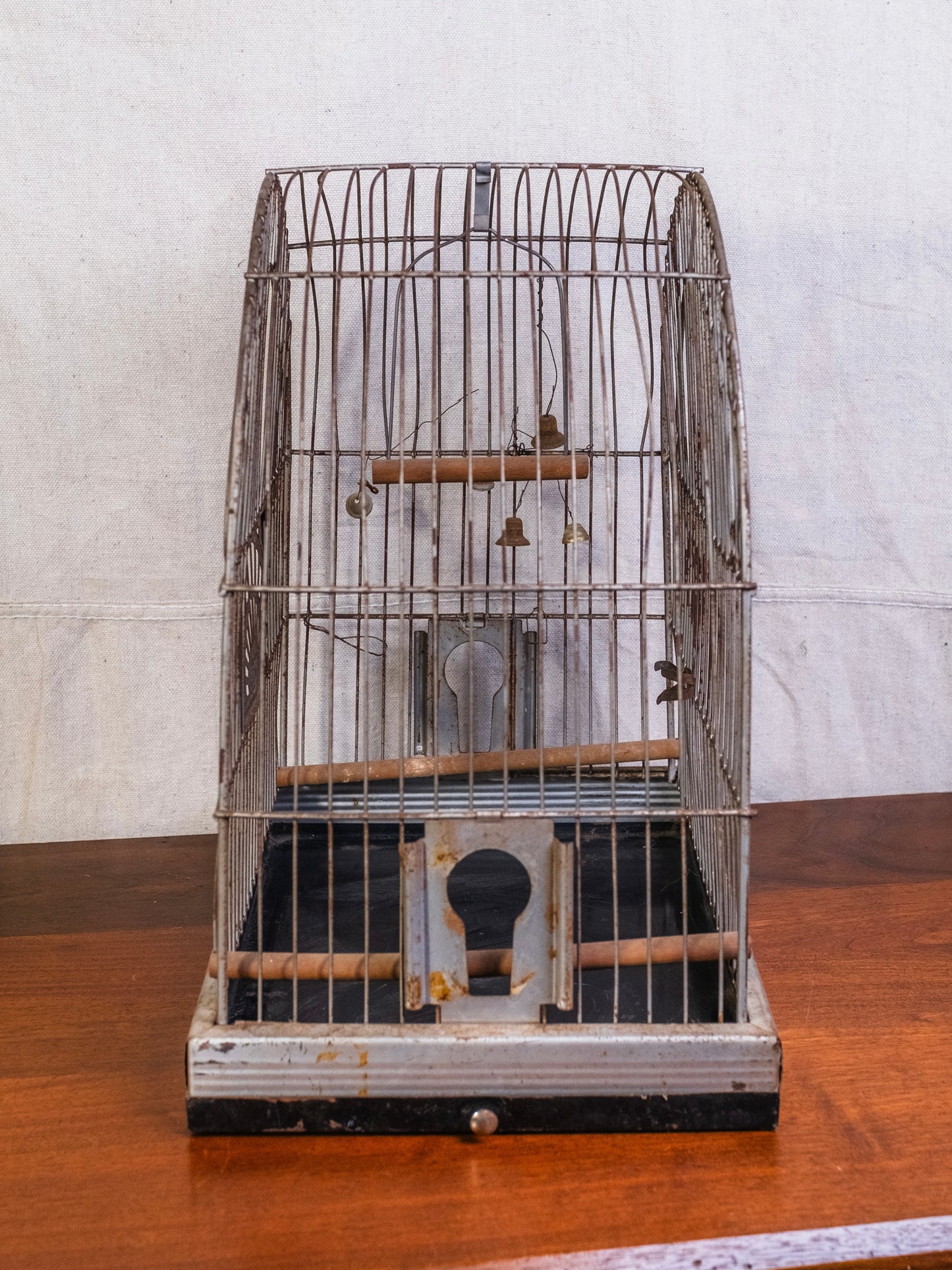 Vintage 1940s Crown Metal Dome-Style Birdcage