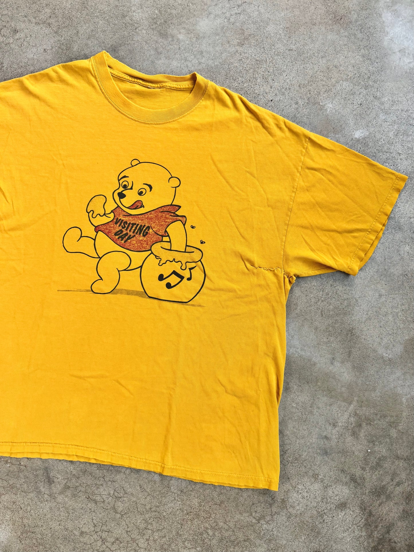Vintage 1990s Distressed "Visiting Day" Winnie the Pooh Graphic Tee | XL