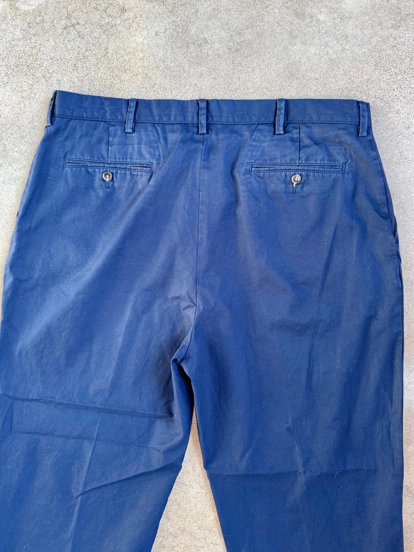 Vintage 1990s Polo Ralph Lauren Navy Blue 100% Cotton Trousers | 38x30