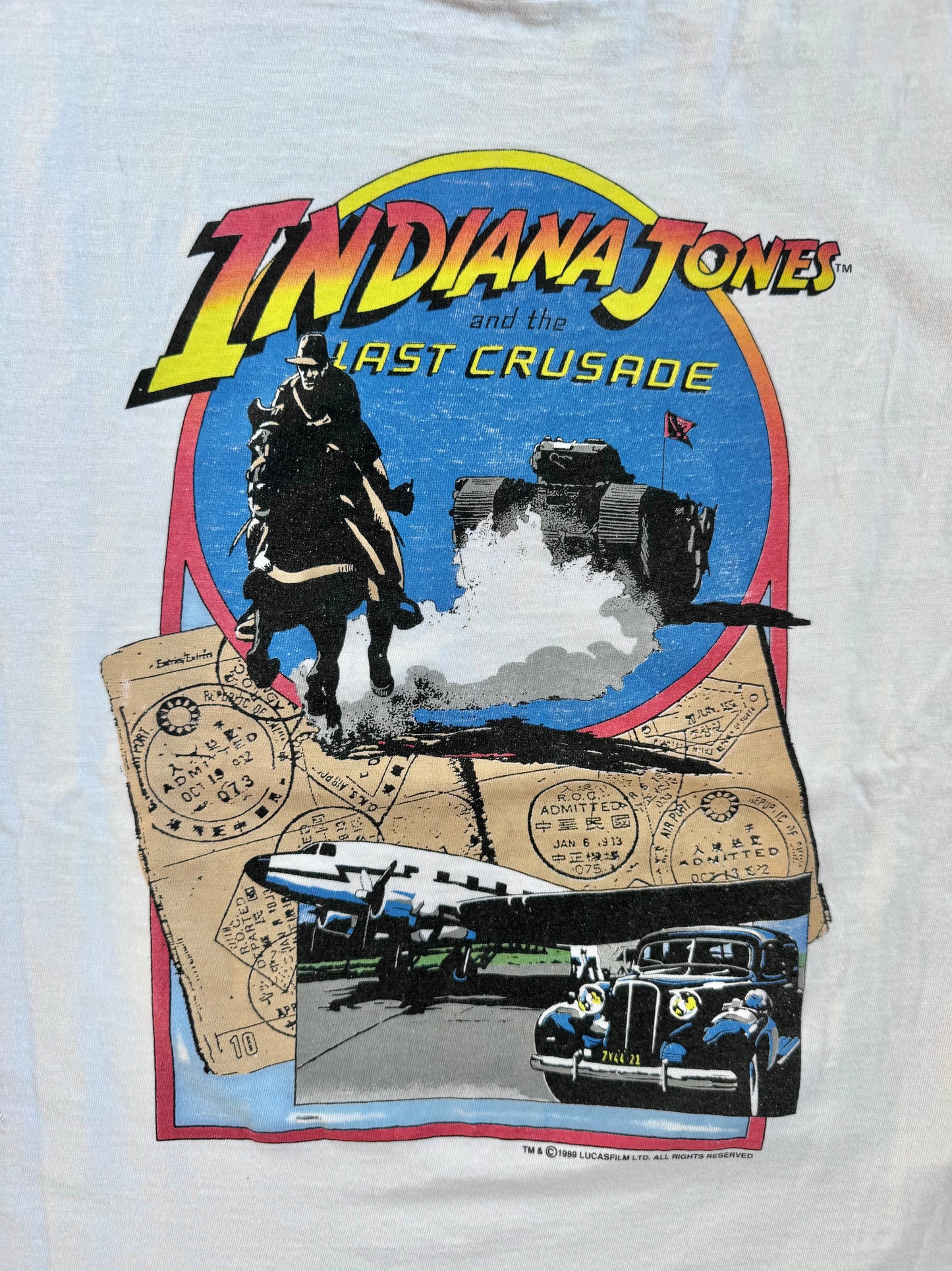 Vintage 1989 Indiana Jones & The Last Crusade Movie Graphic Tee | XL