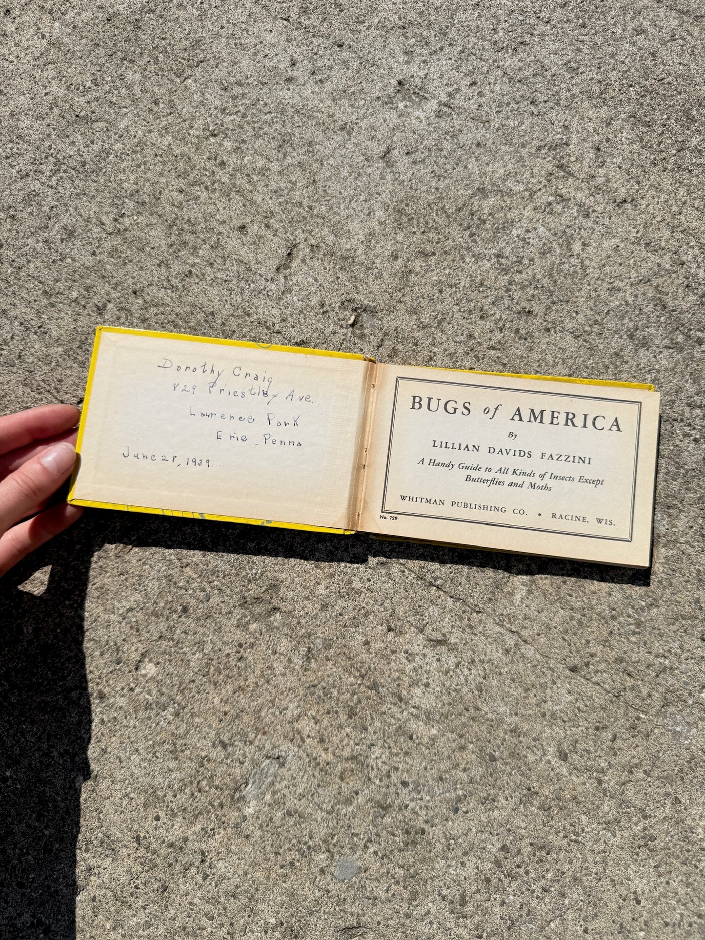 Vintage 1930s Bugs of America Mini Guide Book