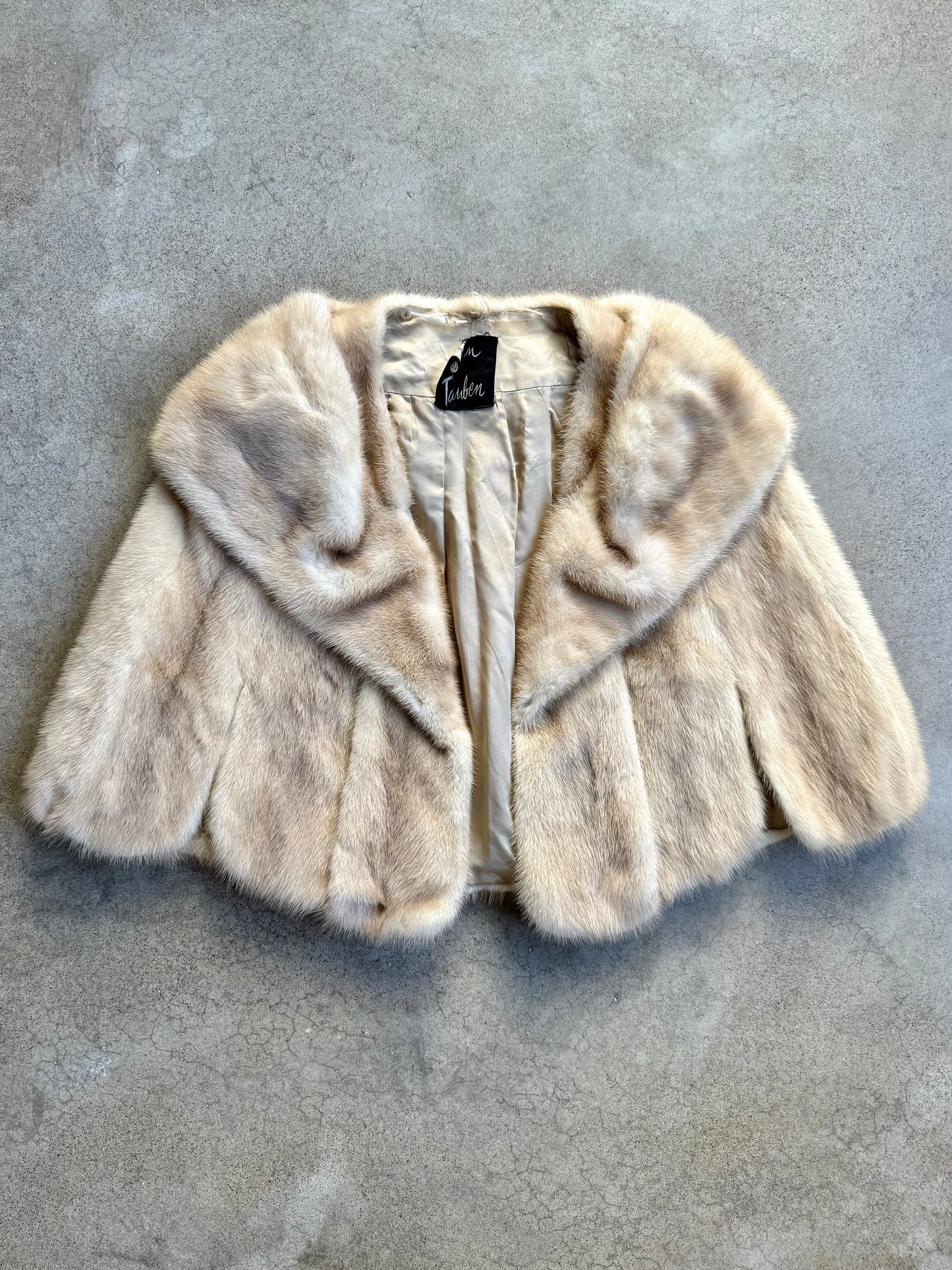 Vintage 1950s John Tauben EMBA Natural Taupe Mink Fur Stole