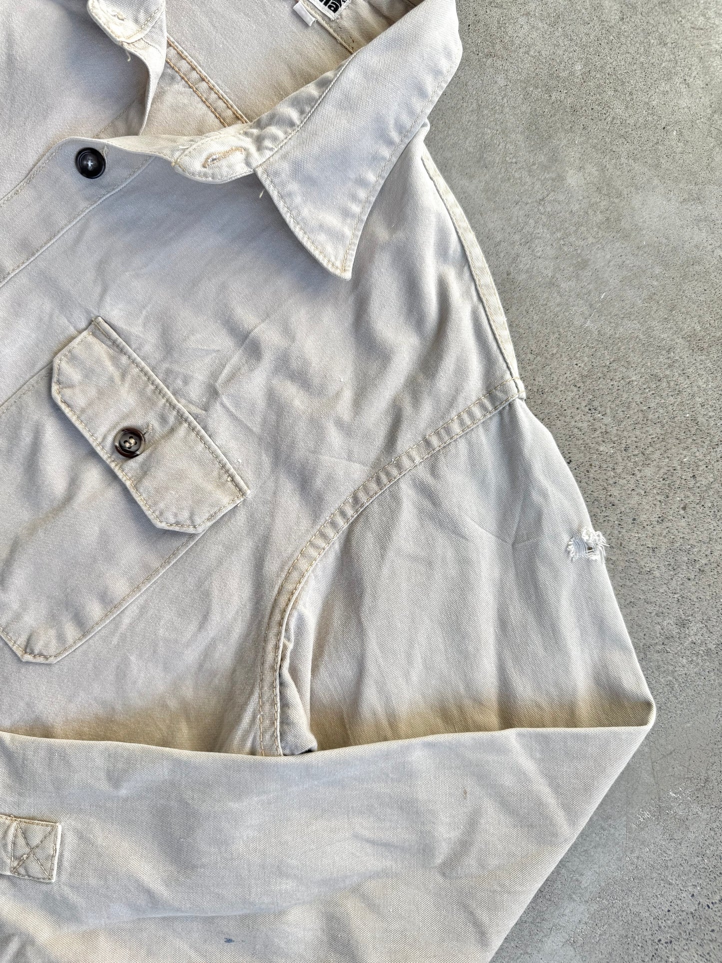Vintage 1980s Patagonia Beige Canvas Utility Shirt | XL