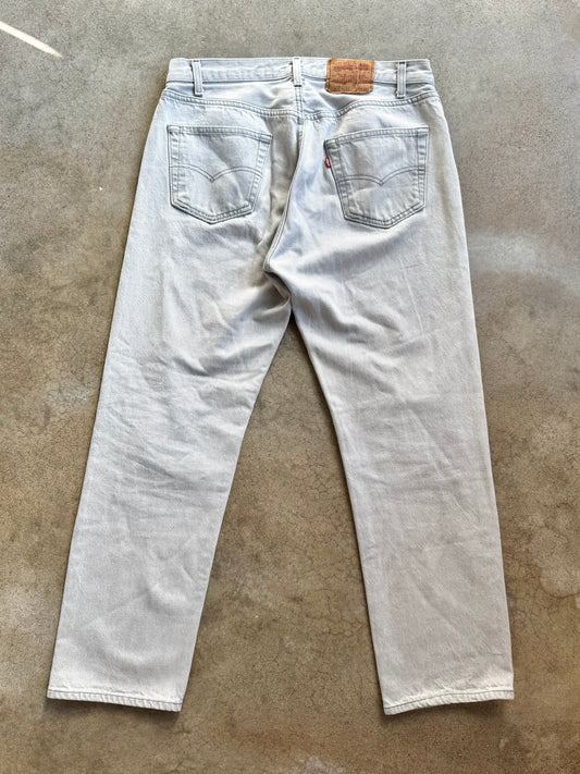 Vintage 1980s Levi's 501 Button Fly Grey Jeans | 36x30