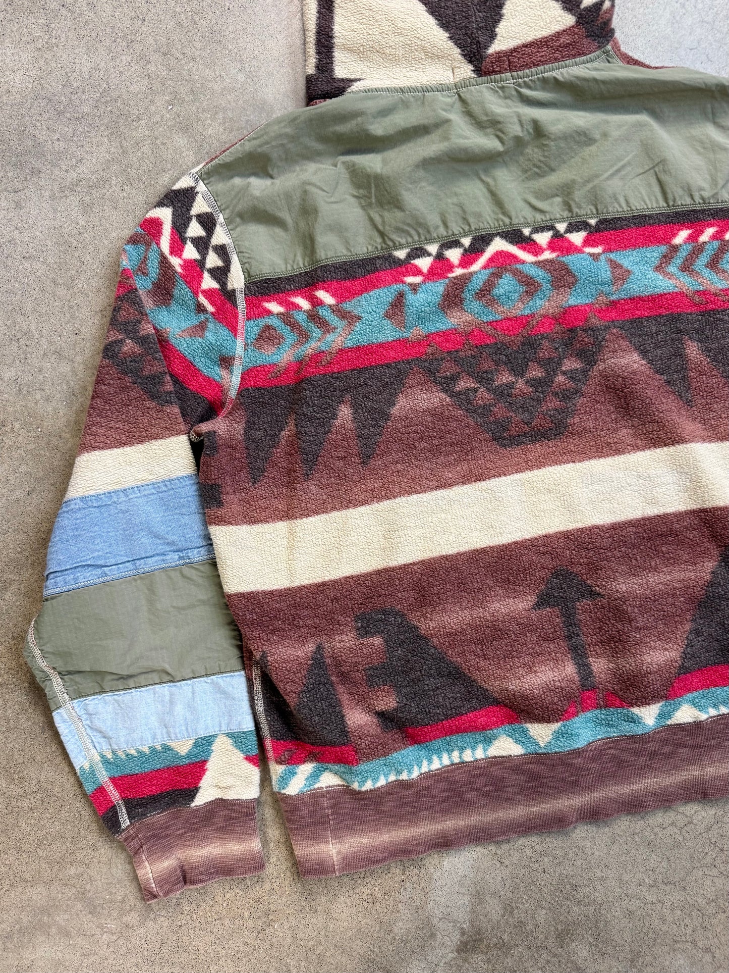 Polo Ralph Lauren Southwestern Cotton Fleece Pullover Hoodie | Large