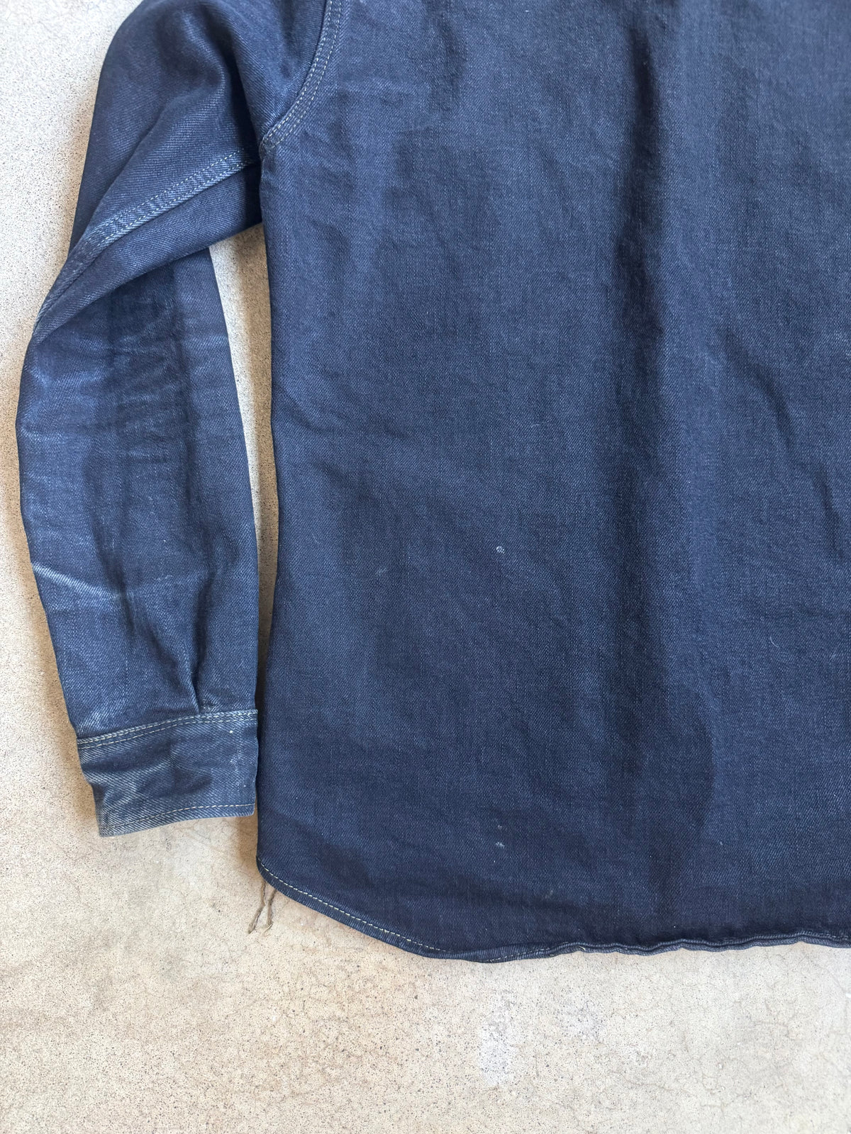 Iron Heart Japanese Selvedge Denim Overdyed CPO Shirt | Medium
