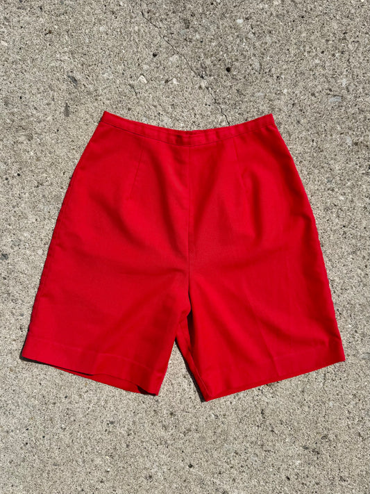 Vintage 1950s Phil Rose Red High-Waisted Shorts | XS