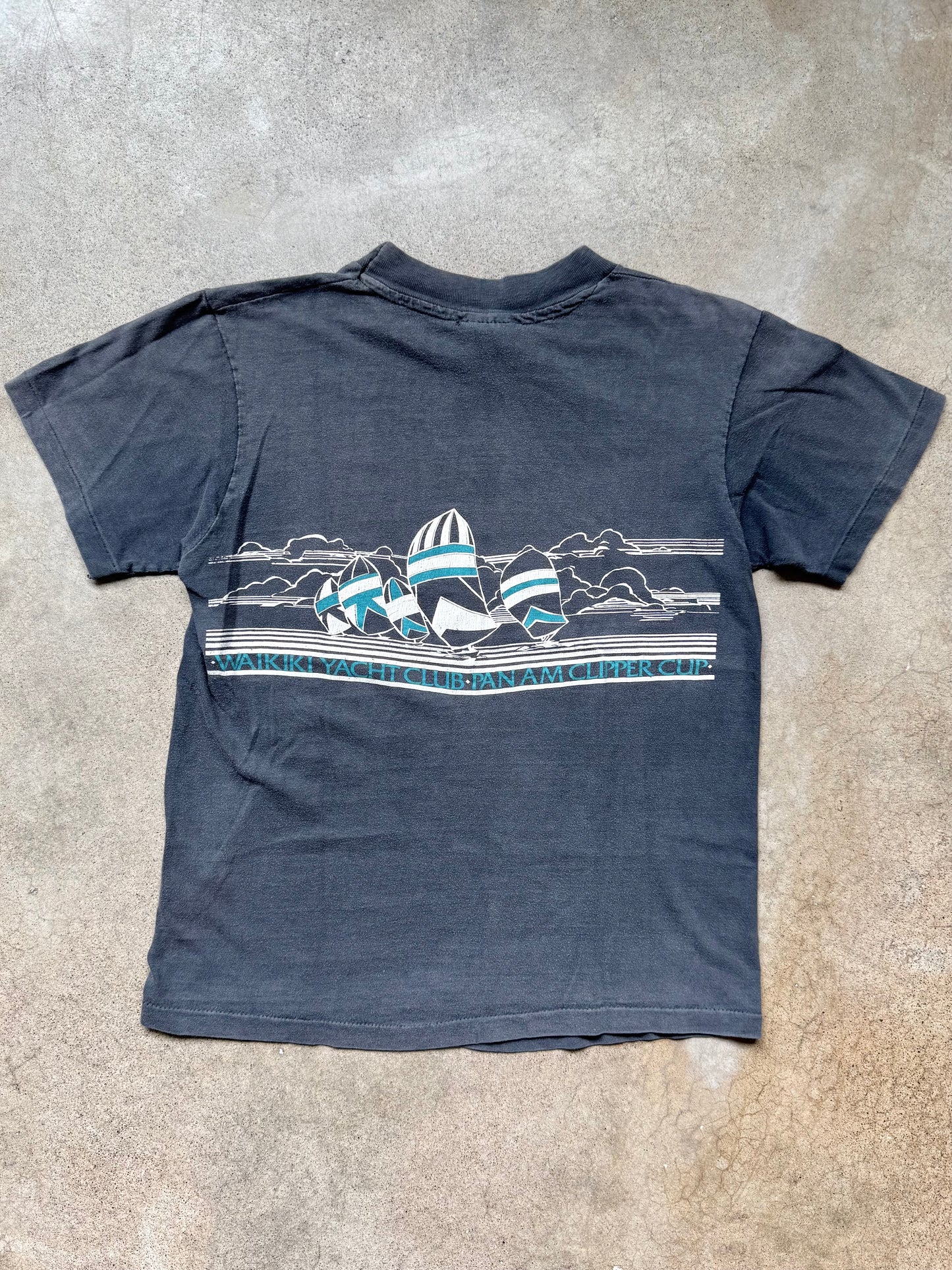 Vintage Sun-Bleached Waikiki Yacht Club Graphic Tee | Small