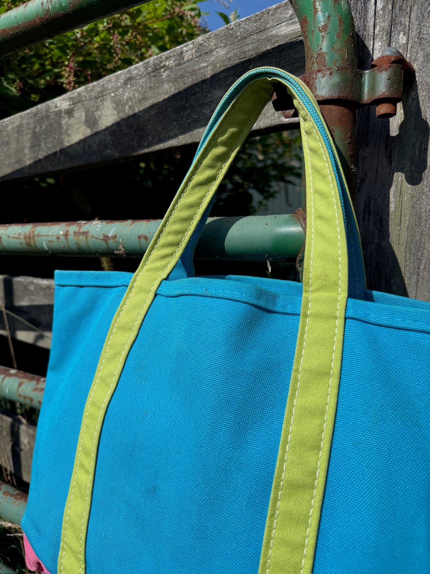 Vintage 1990s L.L. Bean Color-Block Boat & Tote Bag