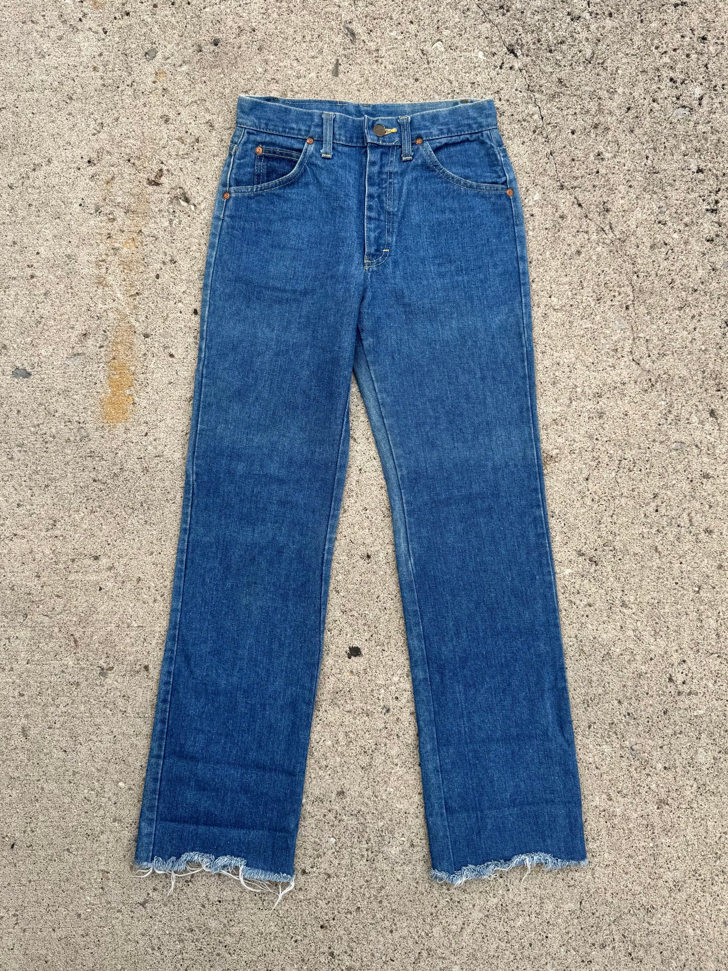 Vintage 1980s Lee Raw Hem Cuffed Jeans | Waist 28”