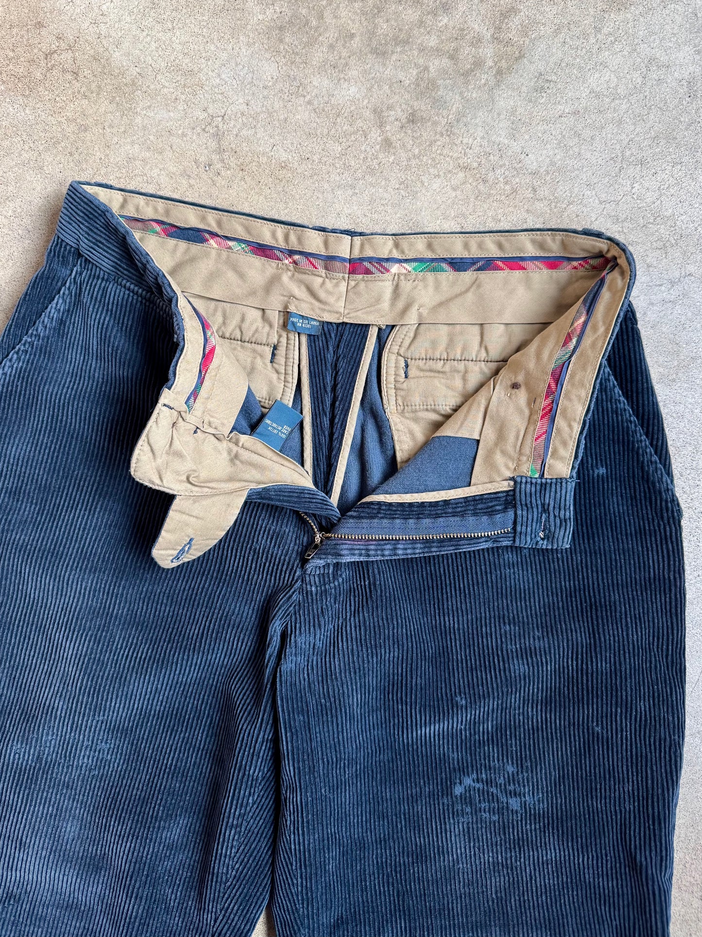 Vintage 1990s Polo Ralph Lauren “Preston Pant” Navy Corduroy Trousers | 32x30